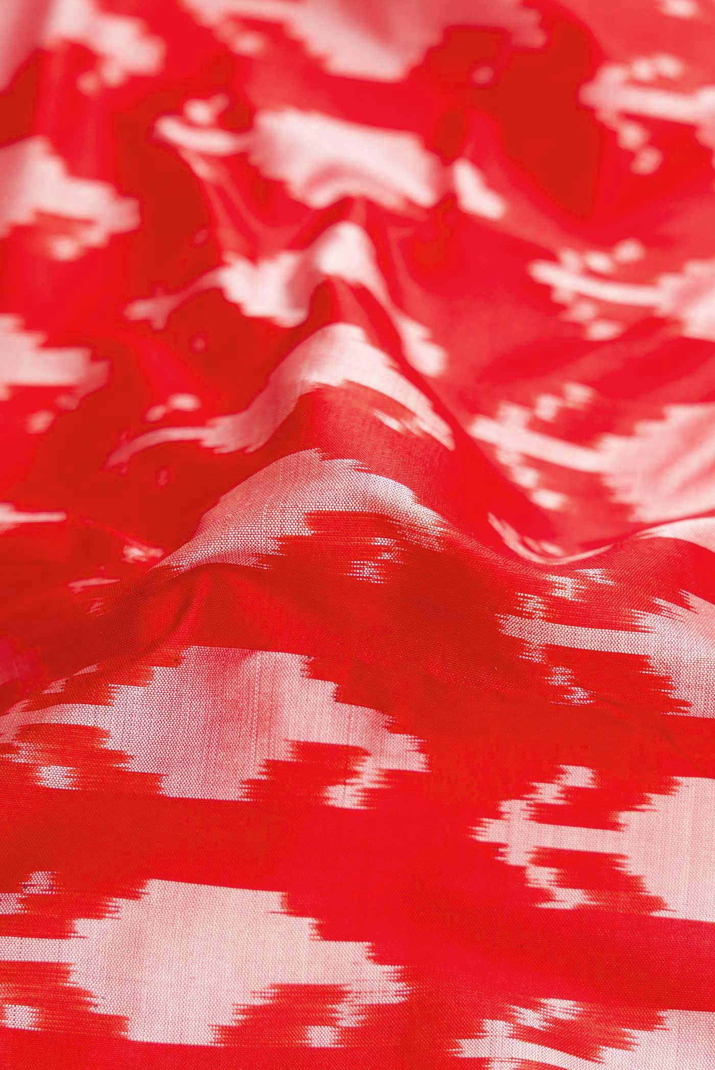 Red Pochampally Silk Saree - Image 2
