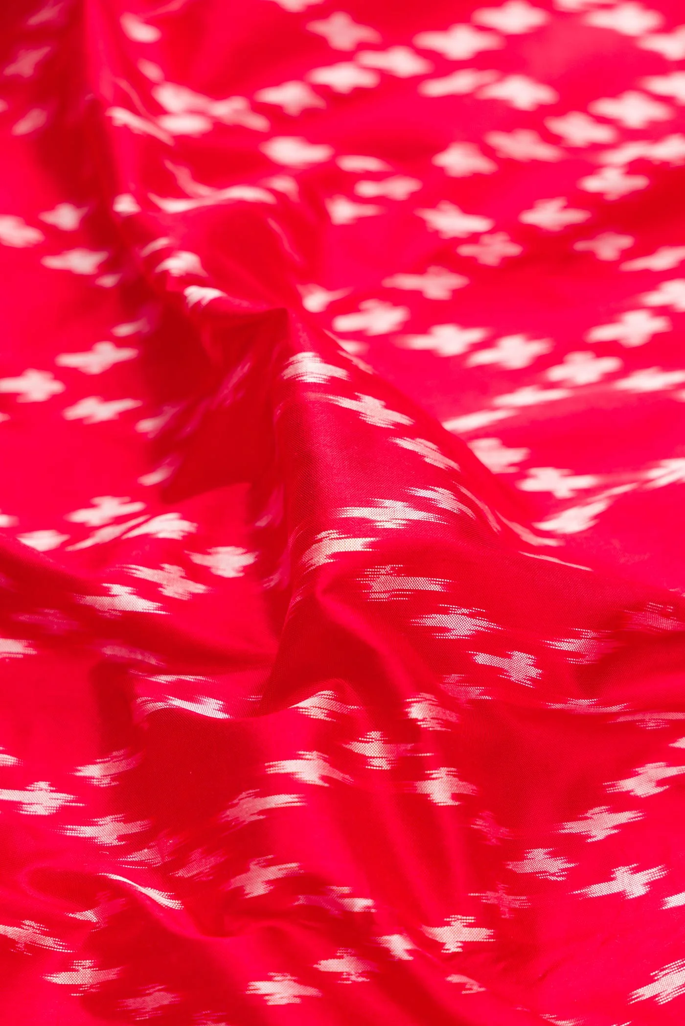 Red Pochampally Silk Saree - Image 2
