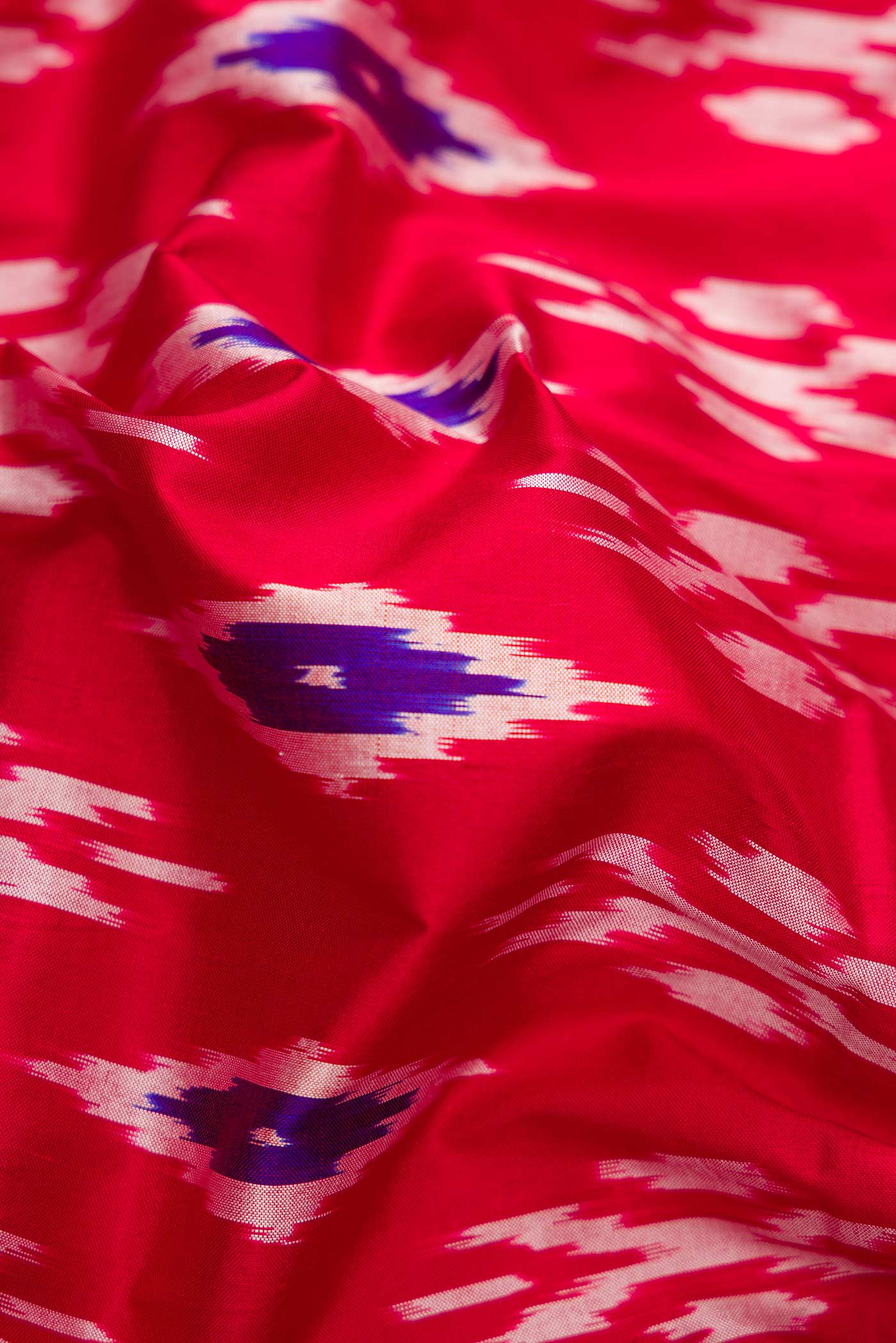 Red Pochampally Silk Saree - Image 2