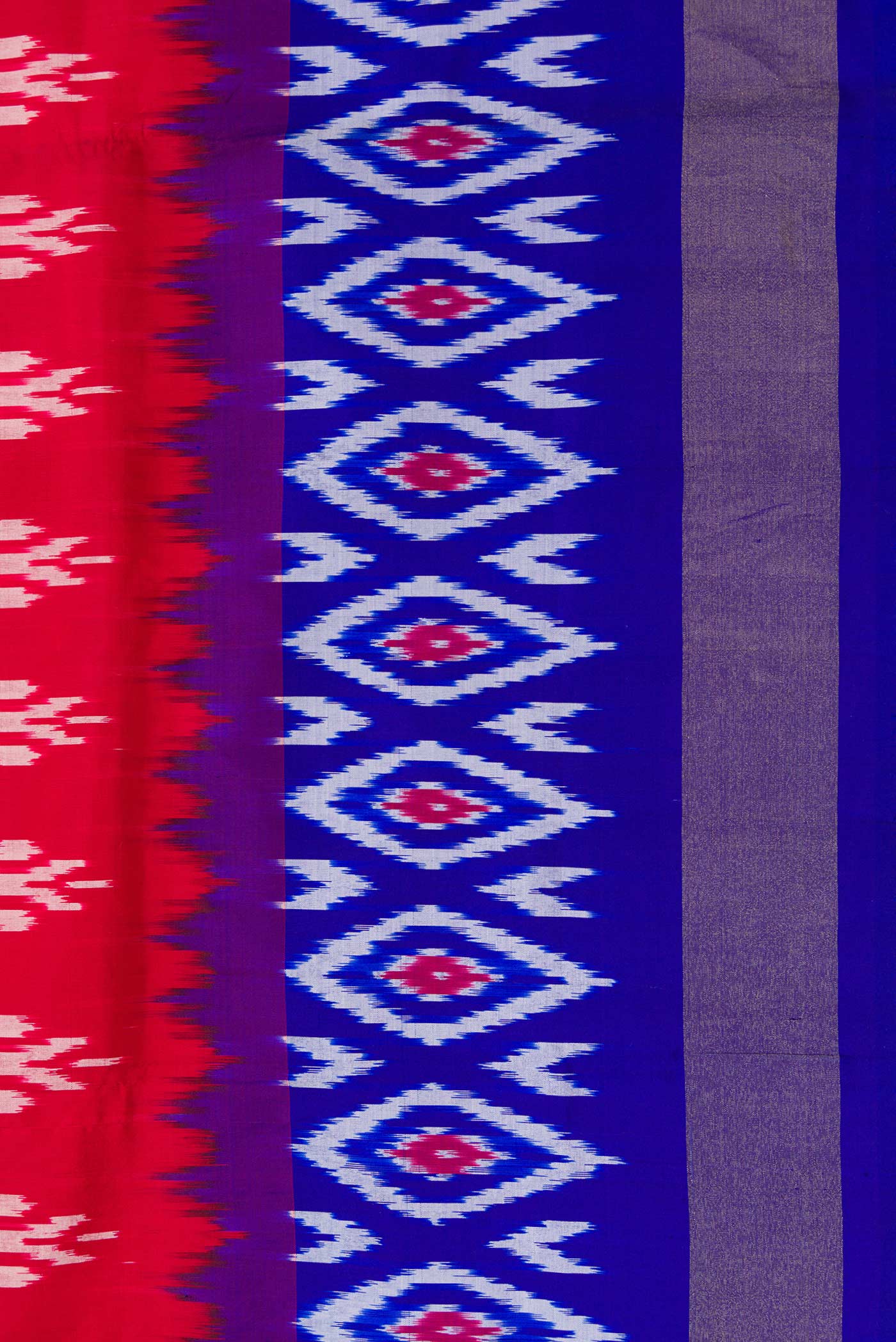 Red Pochampally Silk Saree - Image 3