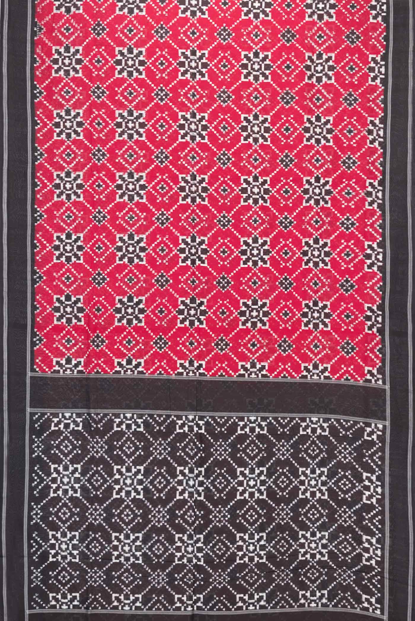 Red Double Ikat Saree - Image 6