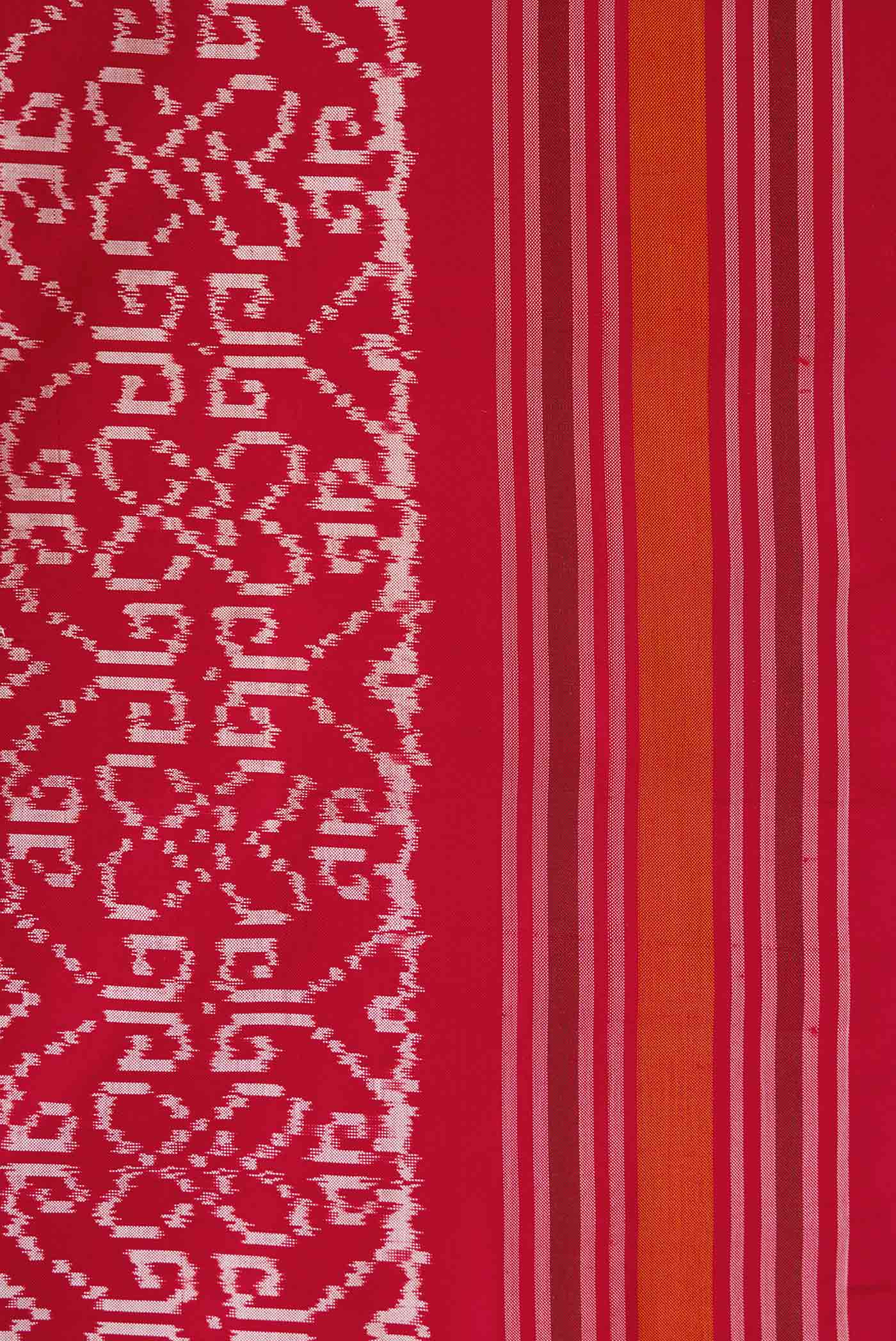 Red Pochampally Silk Saree - Image 3