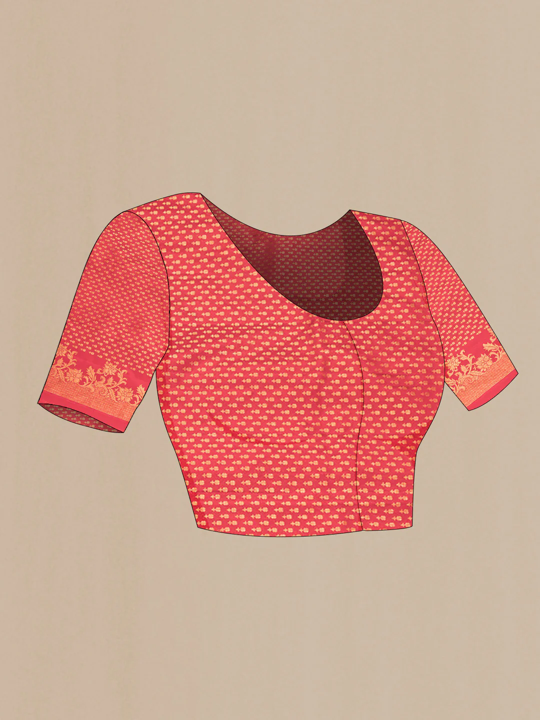 Red Dual Tone Kanjivaram Saree - Image 5