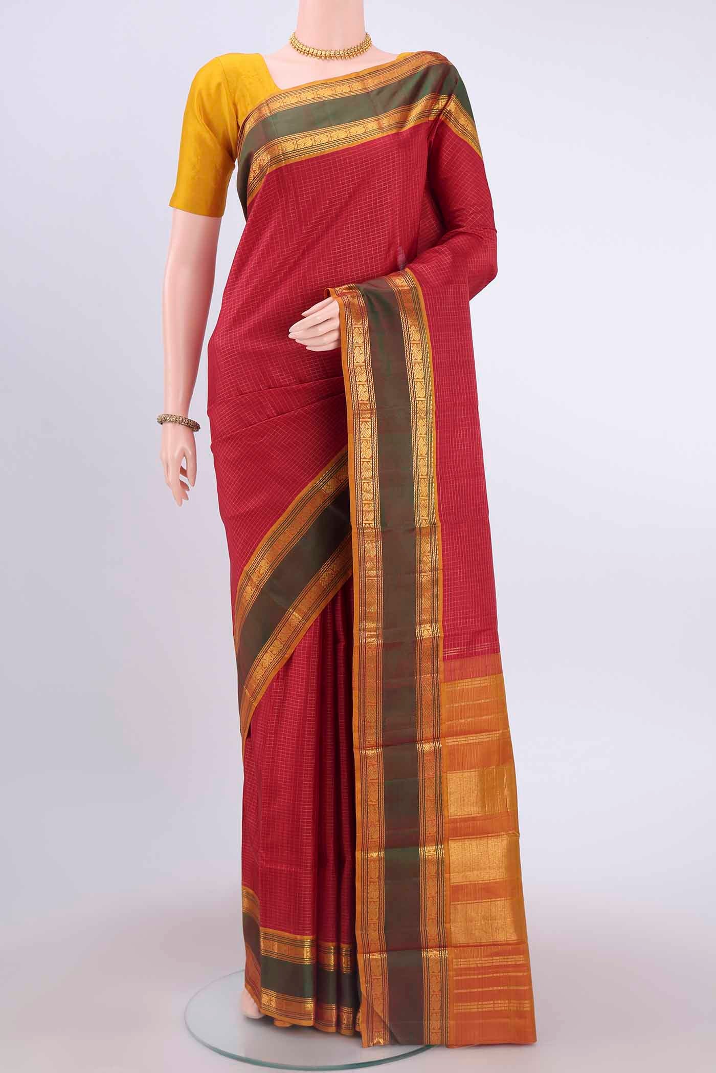 Red Dual Tone Kanchipuram Saree