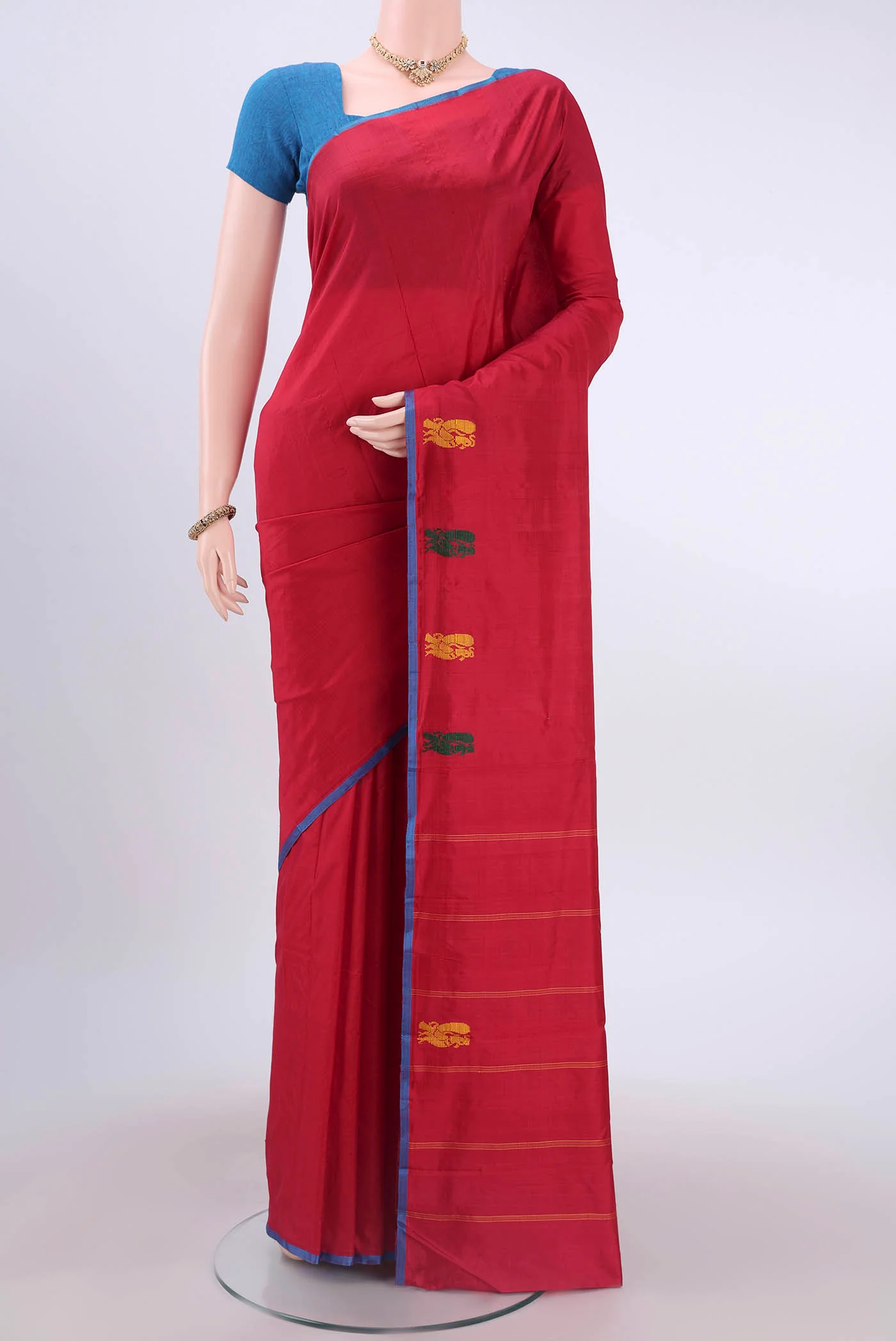 Red Dual Tone Kanchipuram Saree