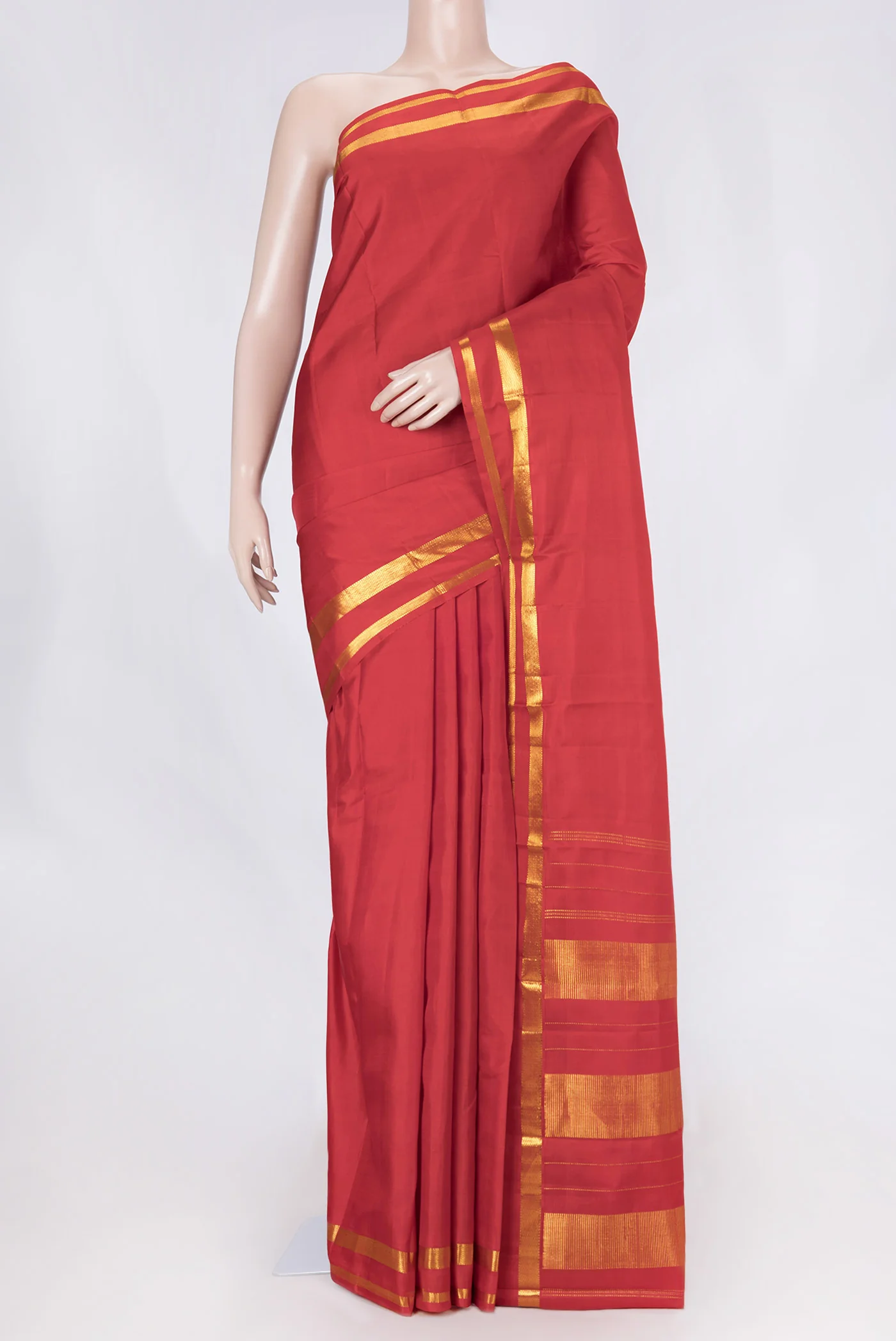 Red Dual Tone Kanjivaram Saree
