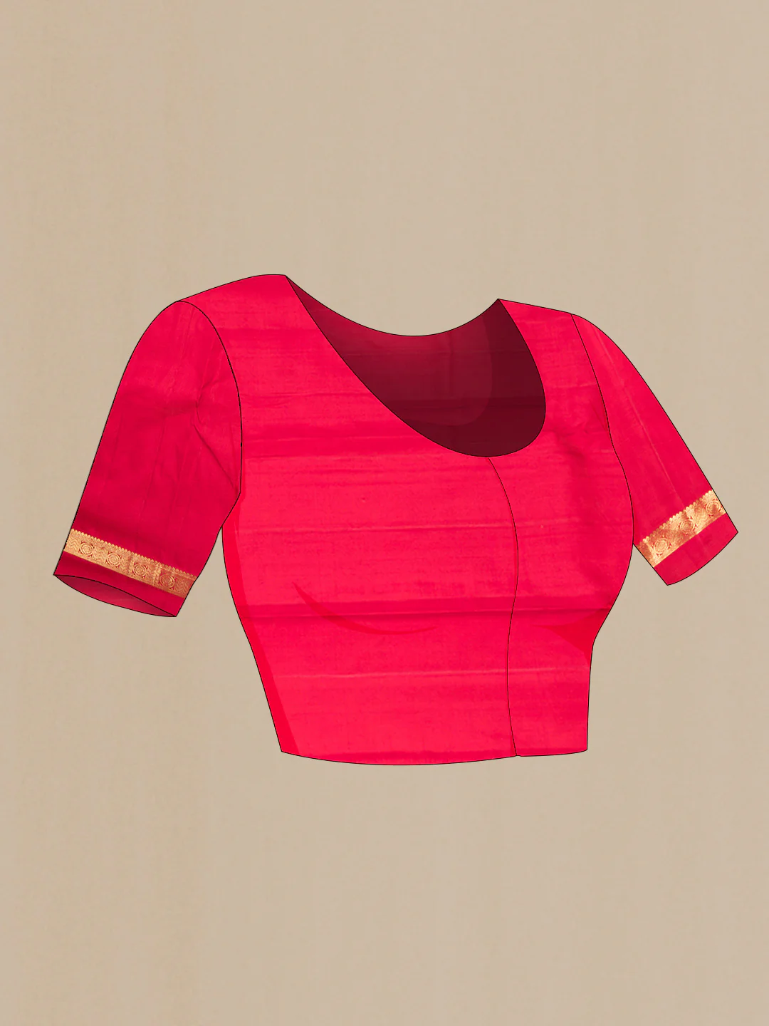 Red Dual Tone Kanchipuram Saree - Image 5