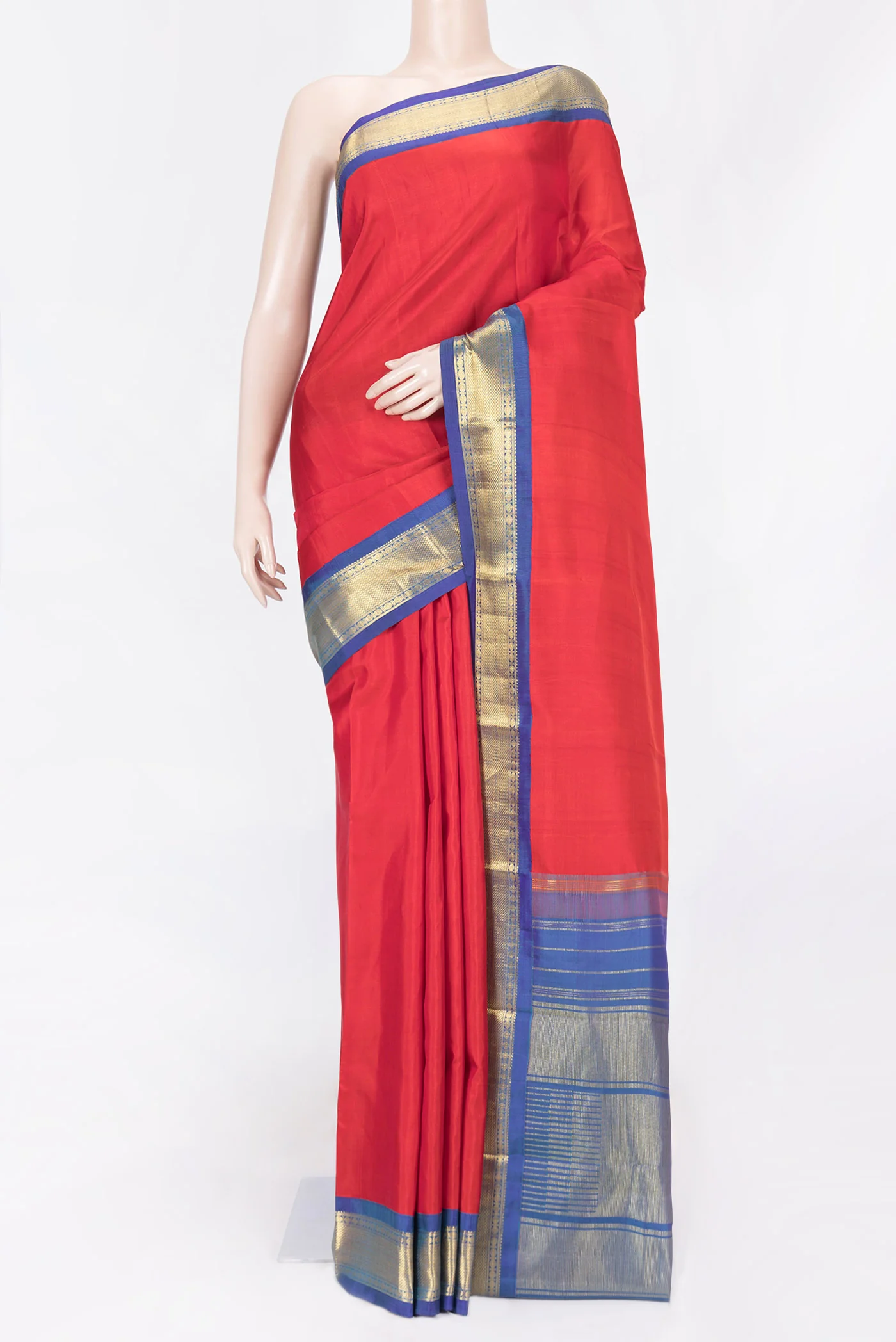 Red Dual Tone Kanjivaram Saree