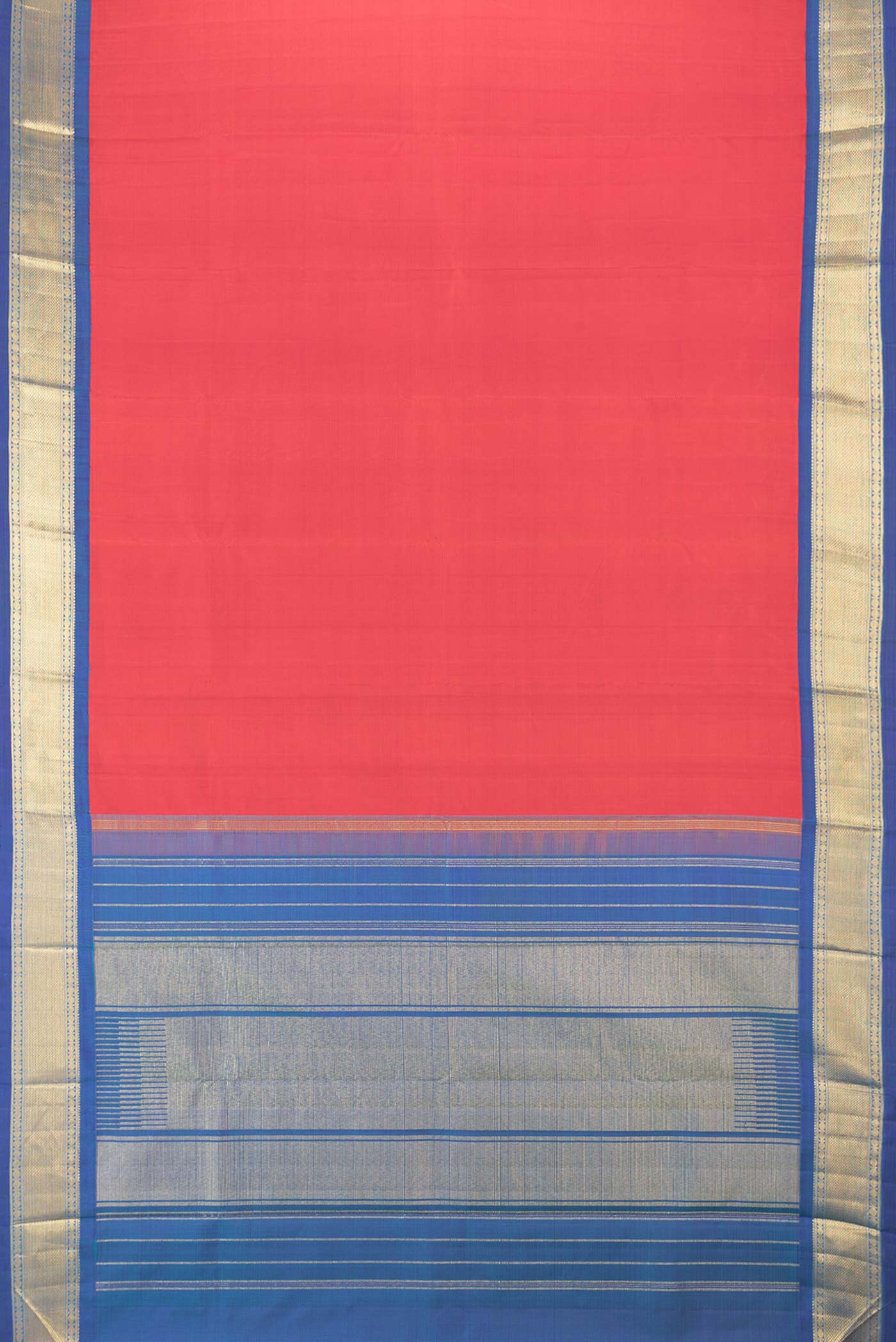 Red Dual Tone Kanjivaram Saree - Image 6