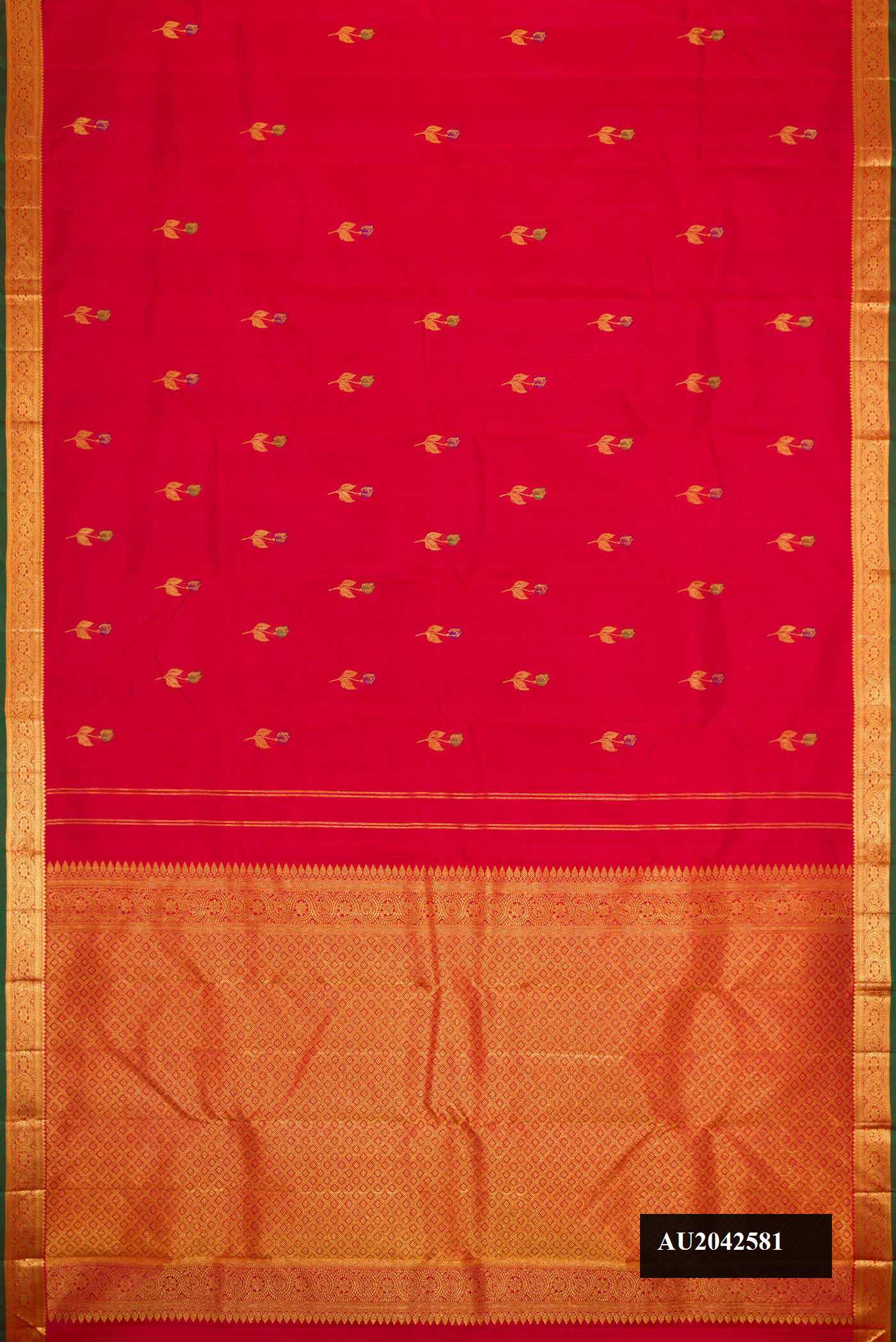 Red Dual Tone Kanchipuram Silk Saree