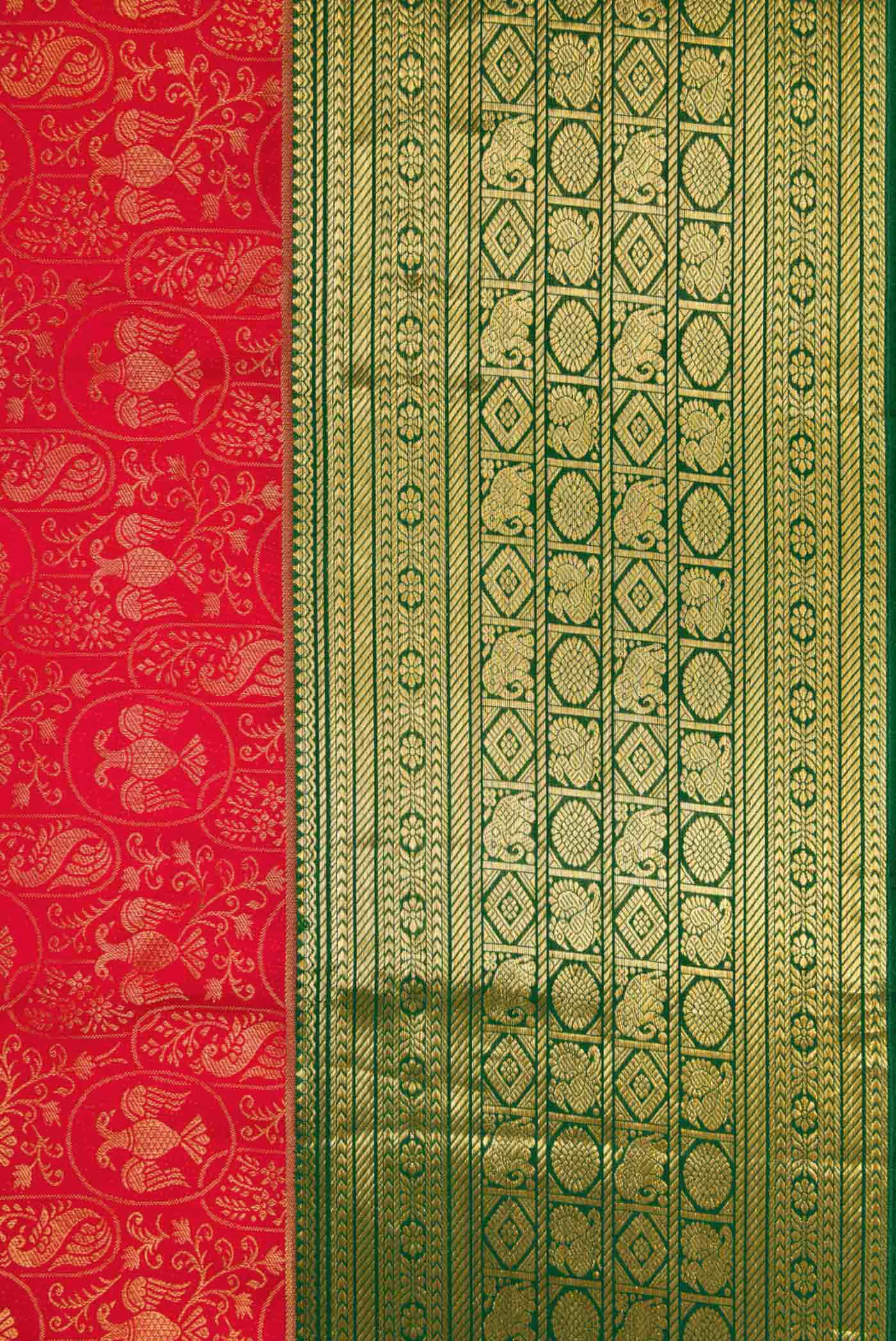 Red Kanchipuram Silk Saree - Image 3