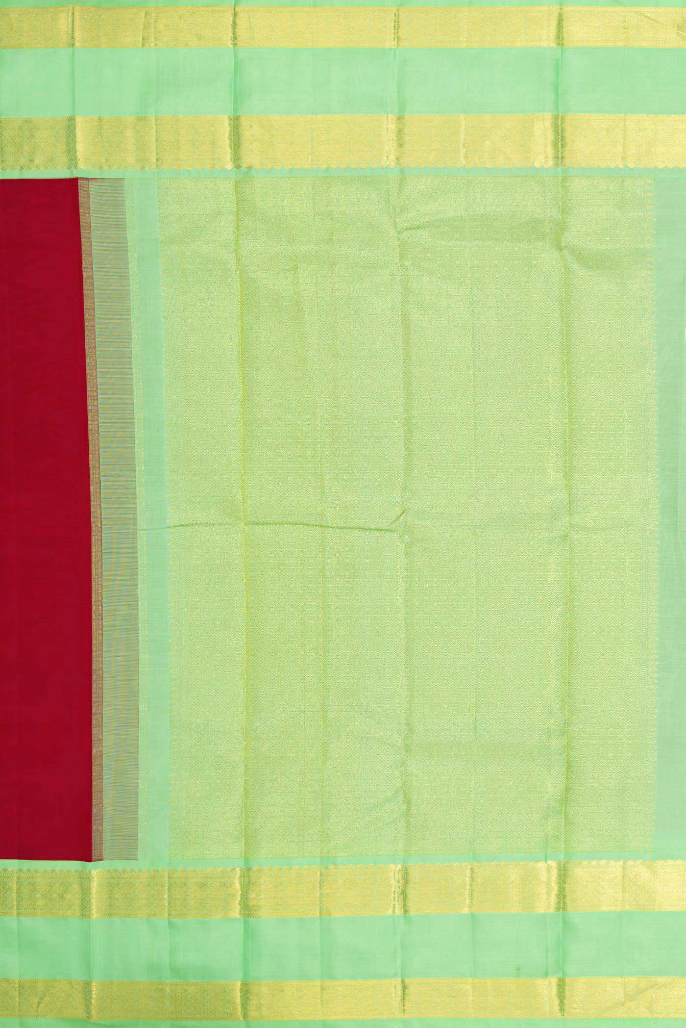 Red Dual Tone Kanjivaram Silk Saree - Image 7