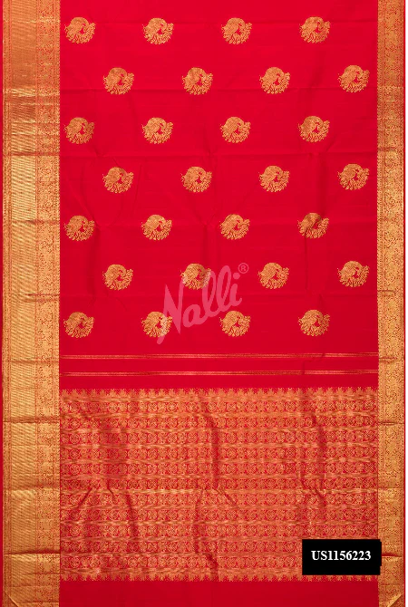 Red Dual Tone Kanchipuram Silk Saree