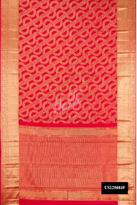 Red Dual Tone Kanchipuram Silk Saree