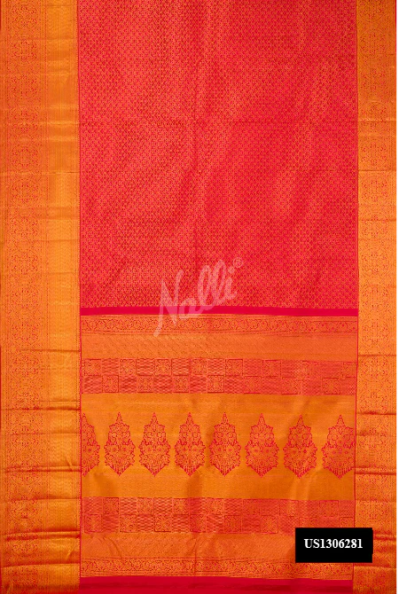 Red Dual Tone Kanchipuram Silk Saree