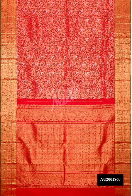 Red Dual Tone Kanchipuram Silk Saree