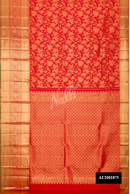 Red Dual Tone Kanchipuram Silk Saree