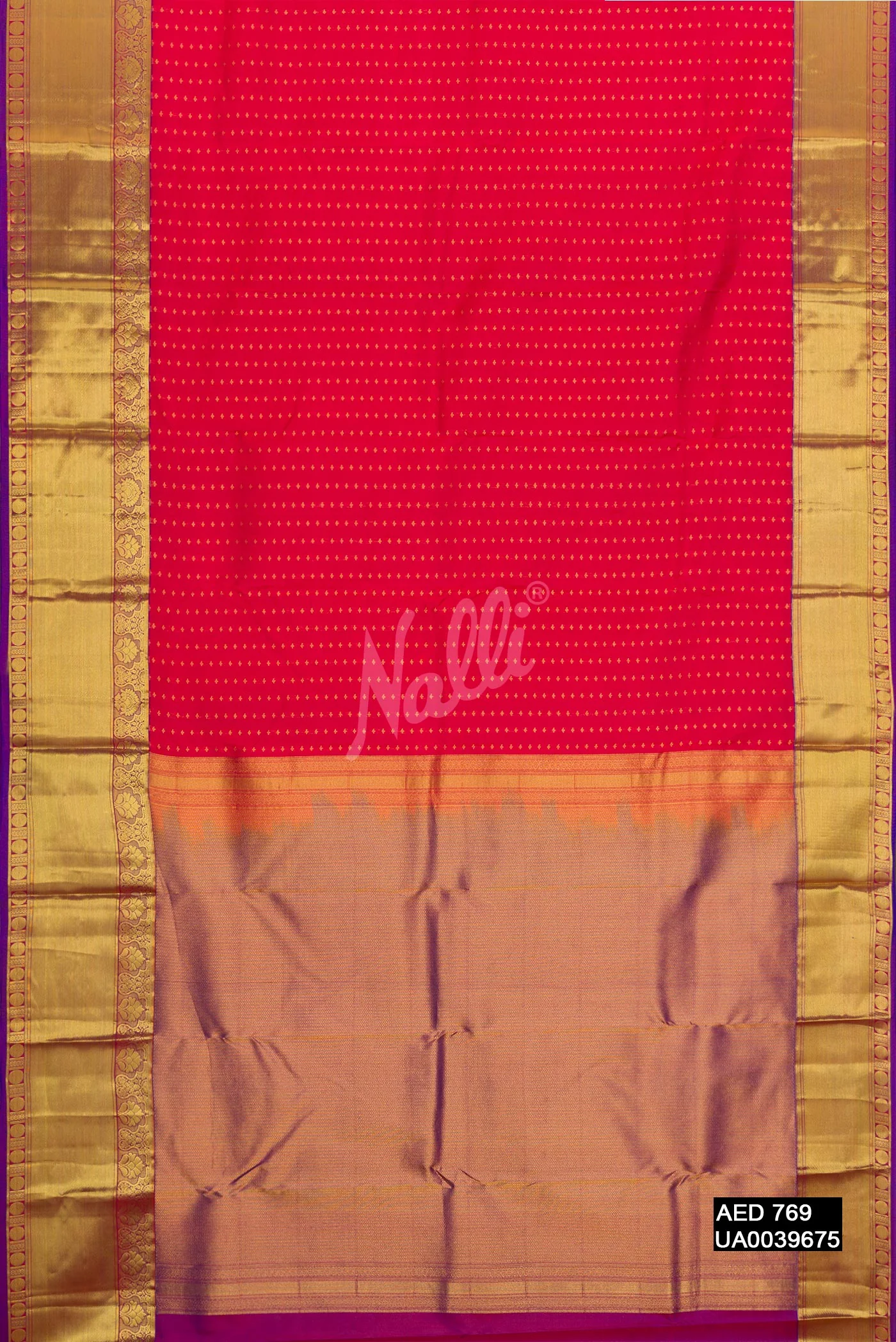 Red Dual Tone Kanchipuram Silk Saree