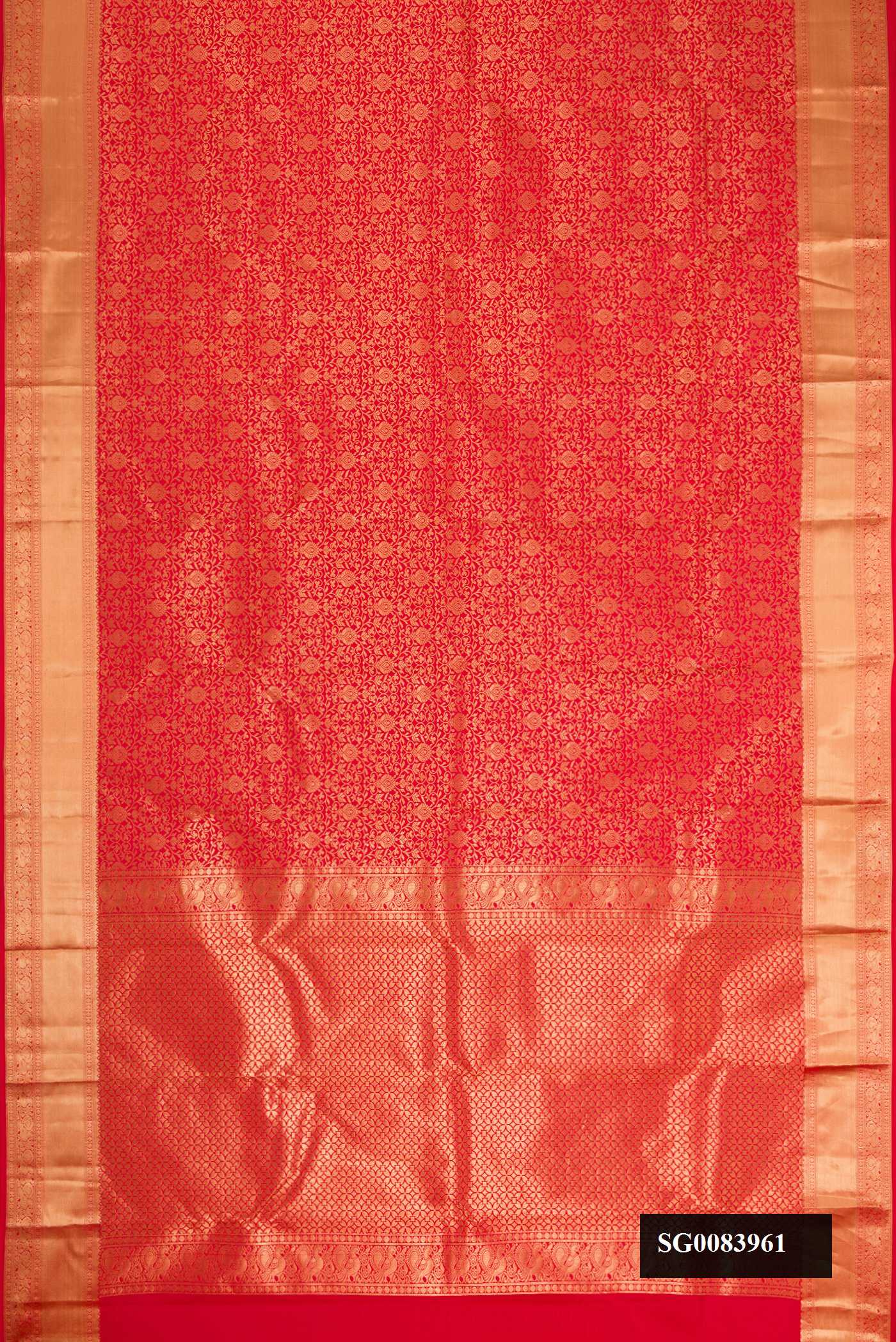 Red Dual Tone Kanchipuram Silk Saree