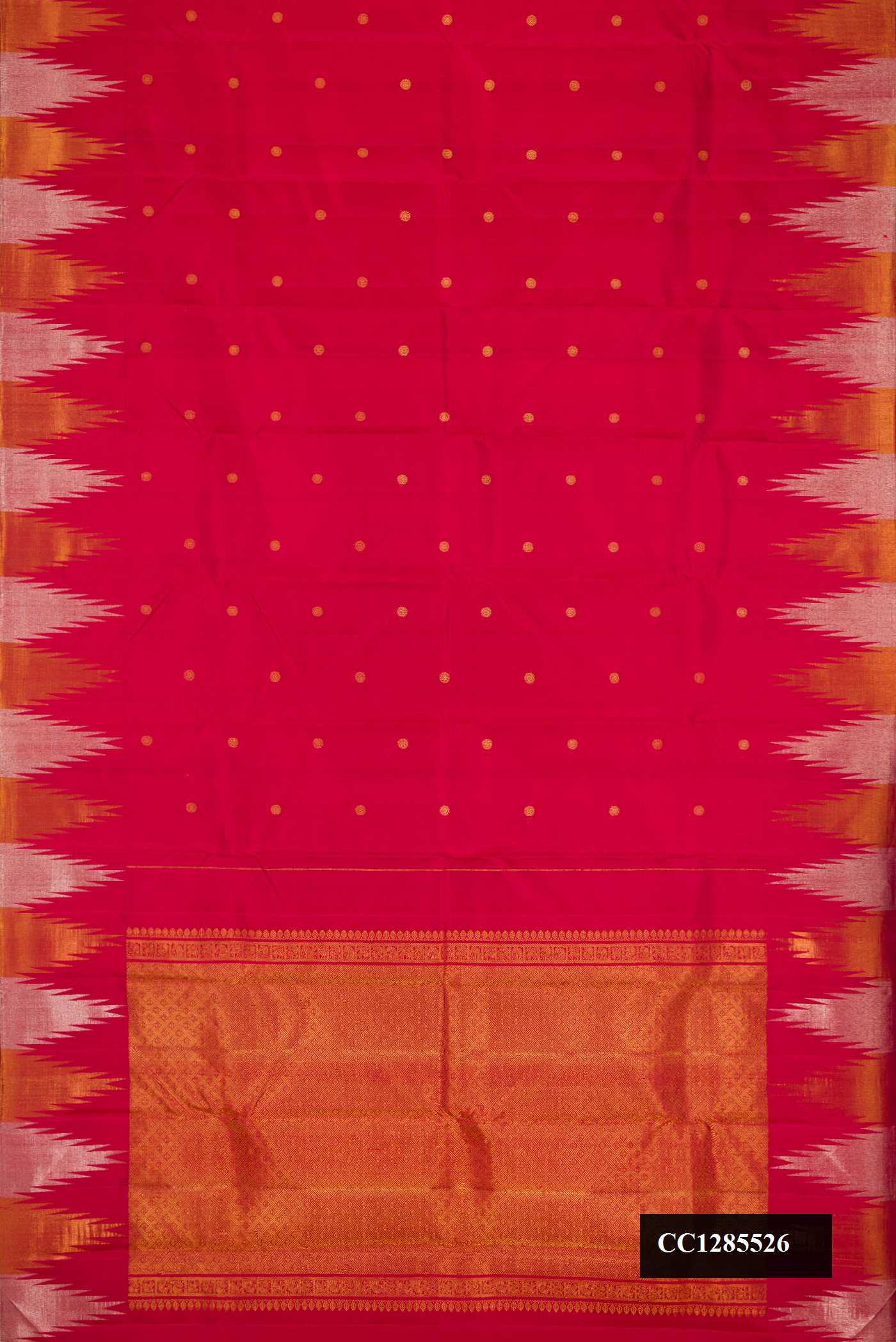 Red Dual Tone Kanchipuram Silk Saree