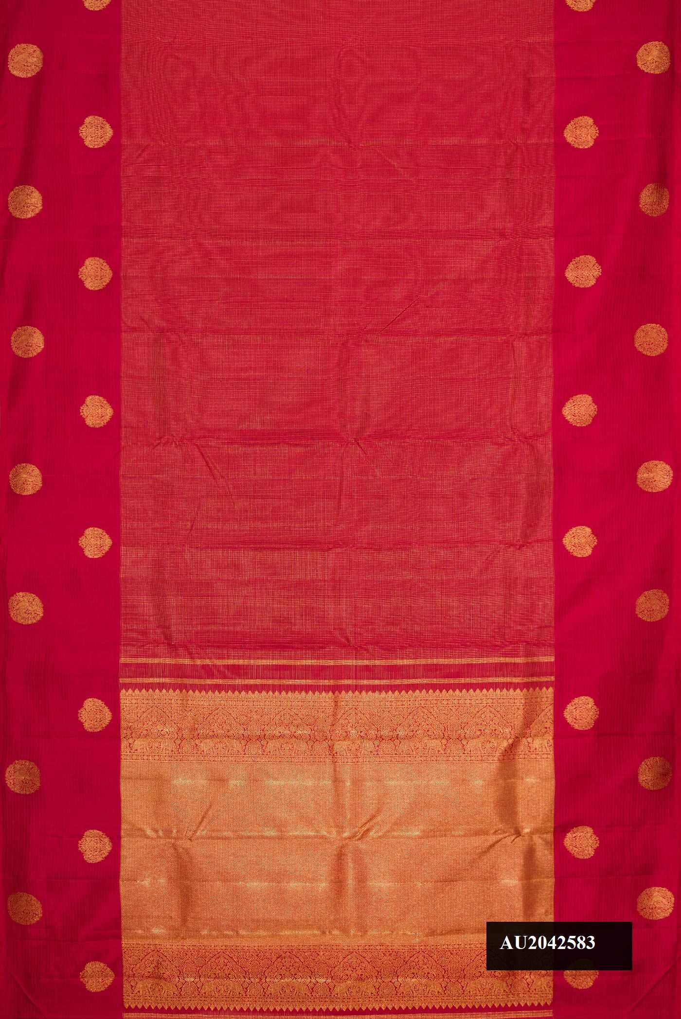 Red Dual Tone Kanchipuram Silk Saree