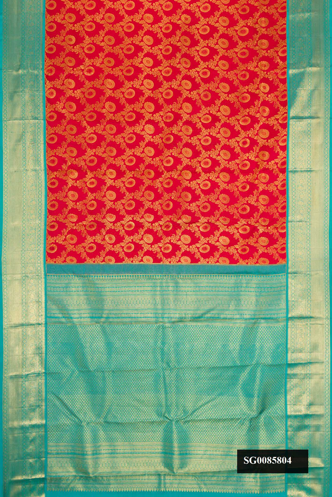 Red Dual Tone Kanchipuram Silk Saree