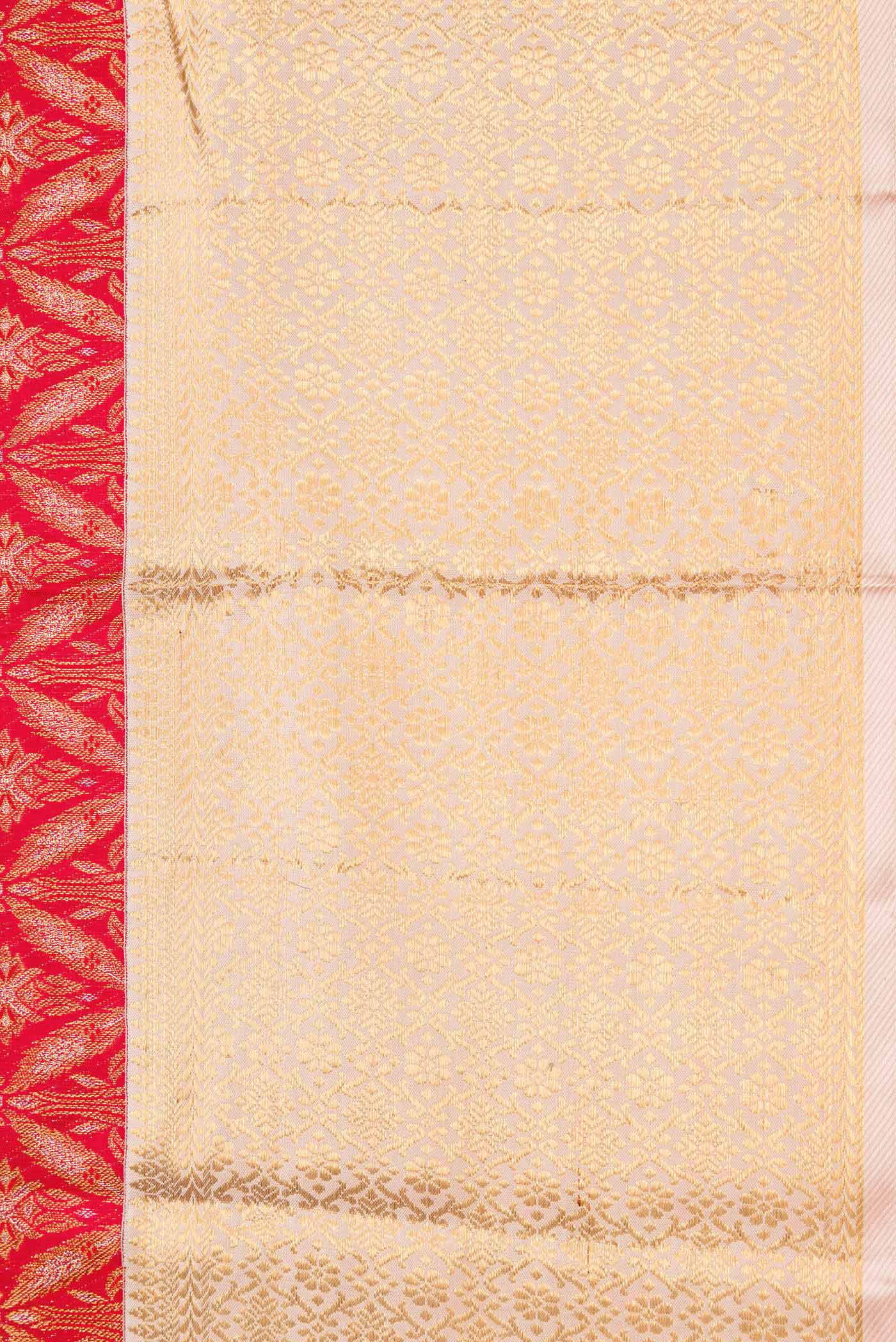 Red Dual Tone Kanchipuram Silk Saree - Image 3
