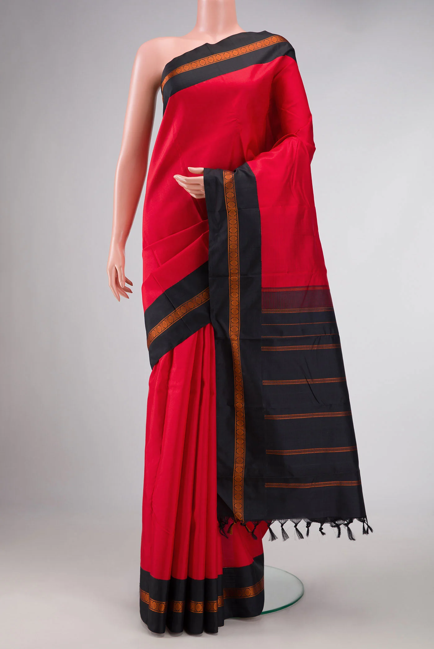 Red Dual Tone Kanjivaram Silk Saree
