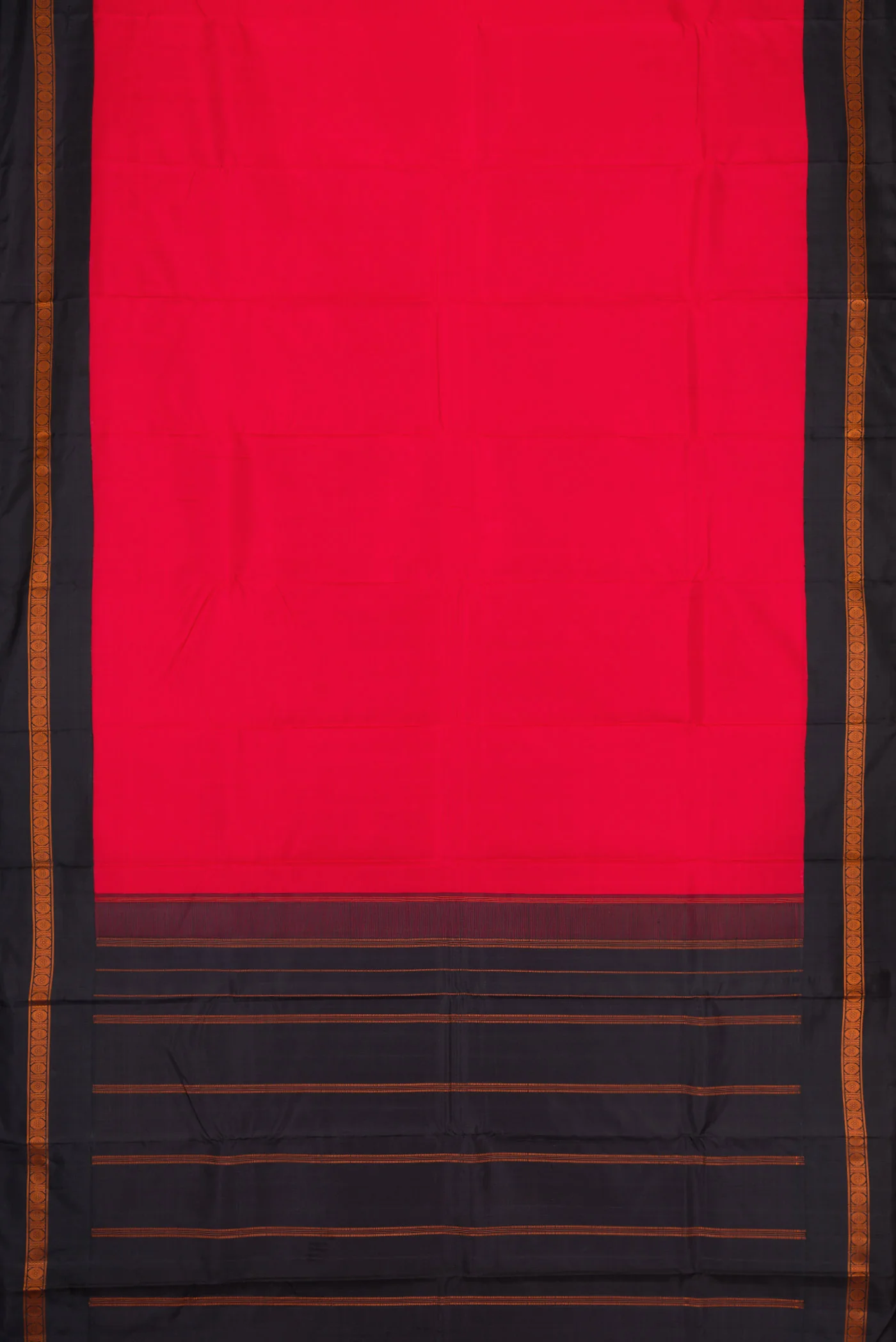 Red Dual Tone Kanjivaram Silk Saree - Image 6