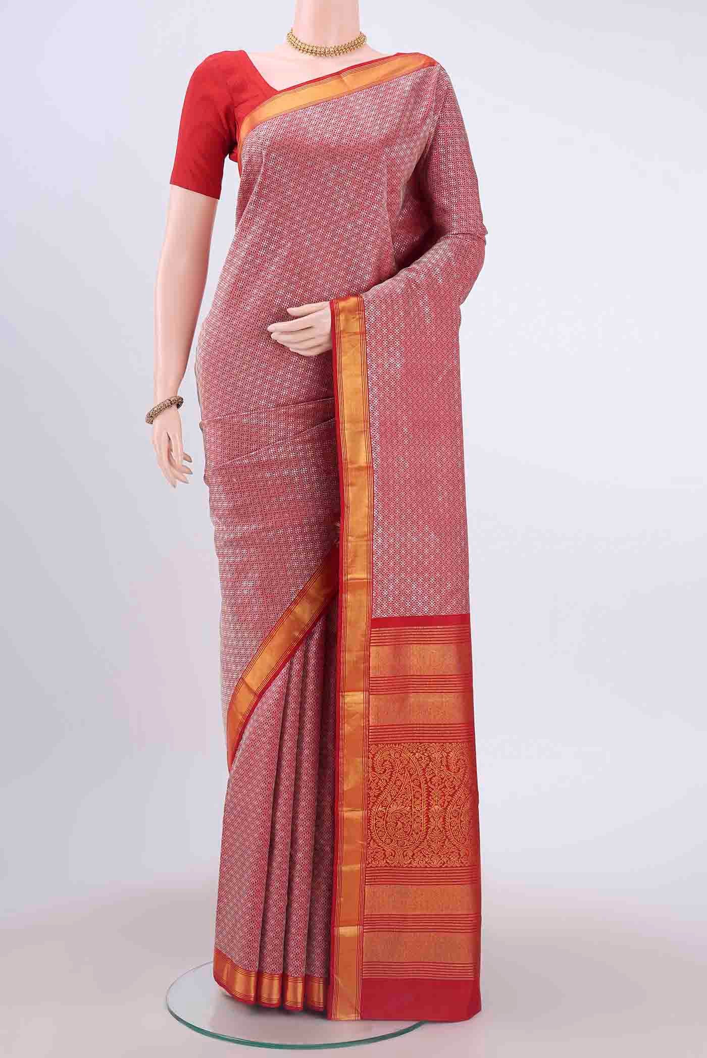 Red Dual Tone Kanjivaram Silk Saree