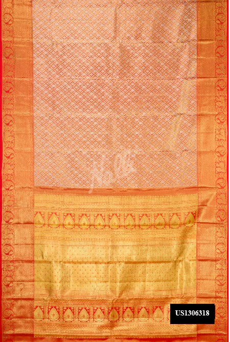 Red Dual Tone Kanchipuram Tissue Silk Saree
