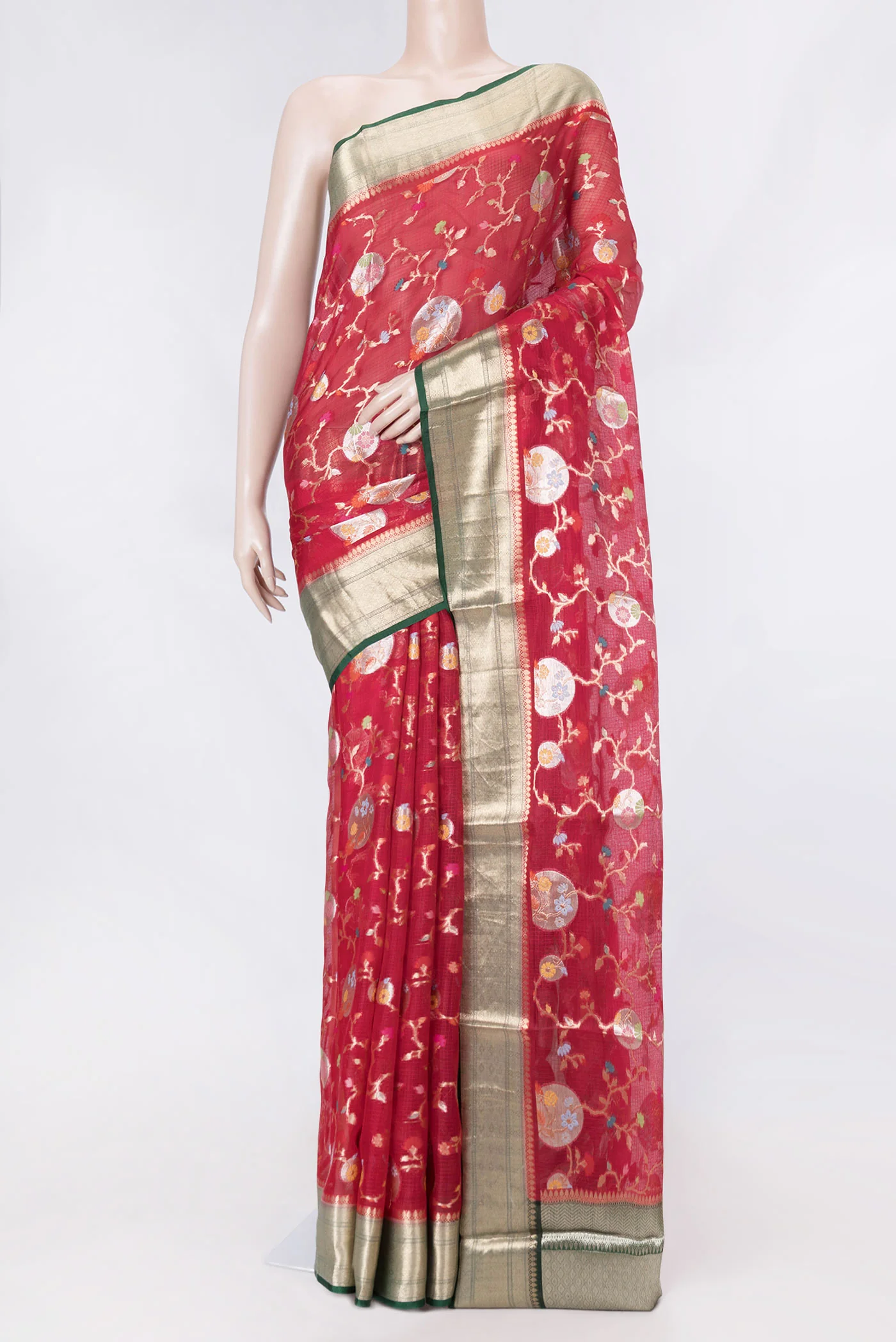 Red Dual Tone Kota Silk Saree