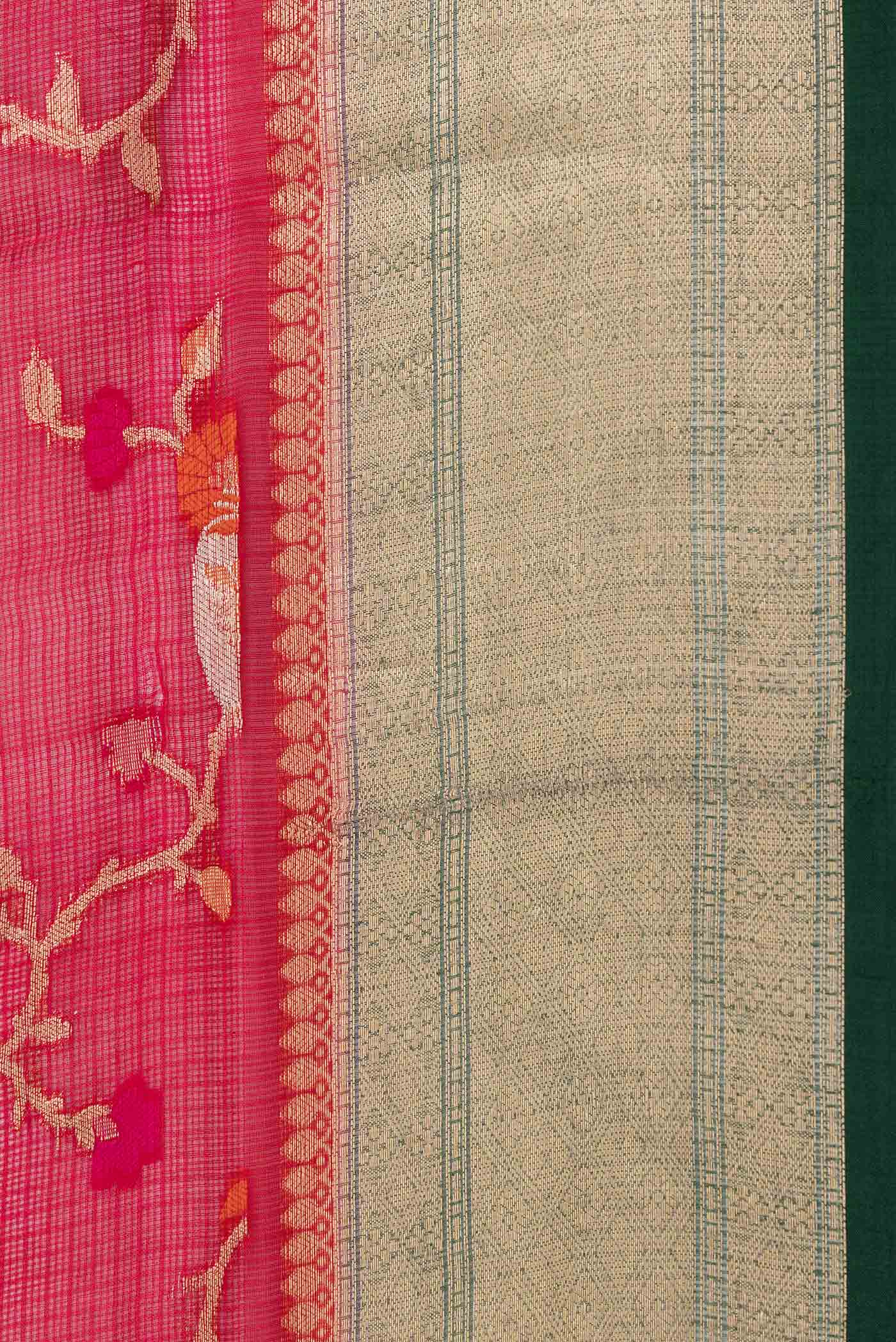 Red Dual Tone Kota Silk Saree - Image 3