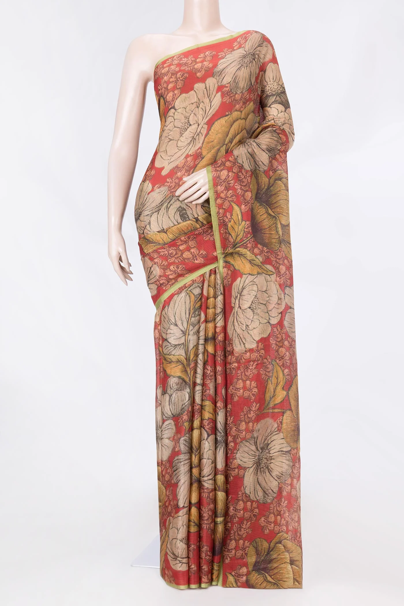 Red Dual Tone Kota Silk Saree