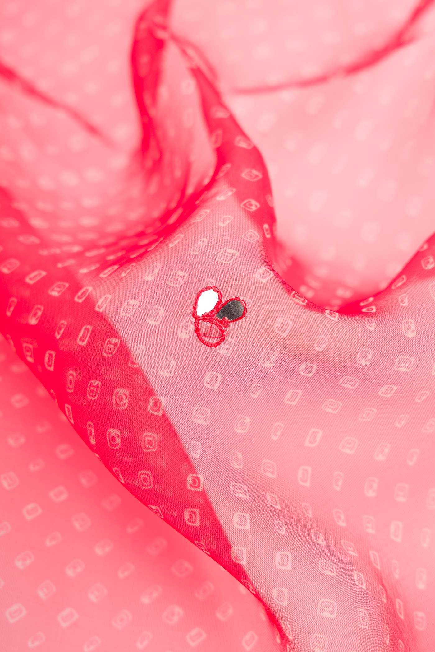 Red Organza Silk Saree - Image 2