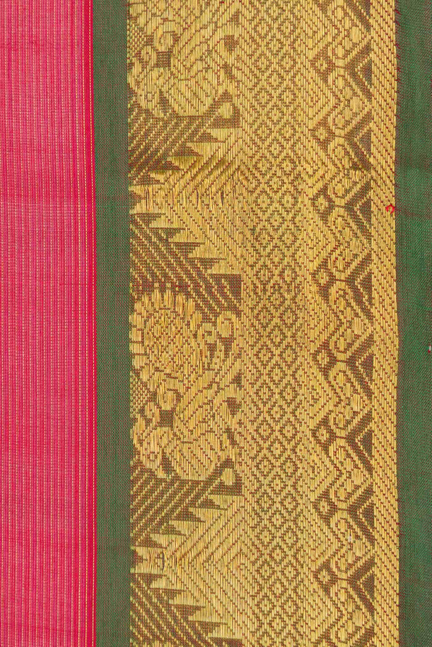 Red Dual Tone Silk Cotton Saree - Image 3