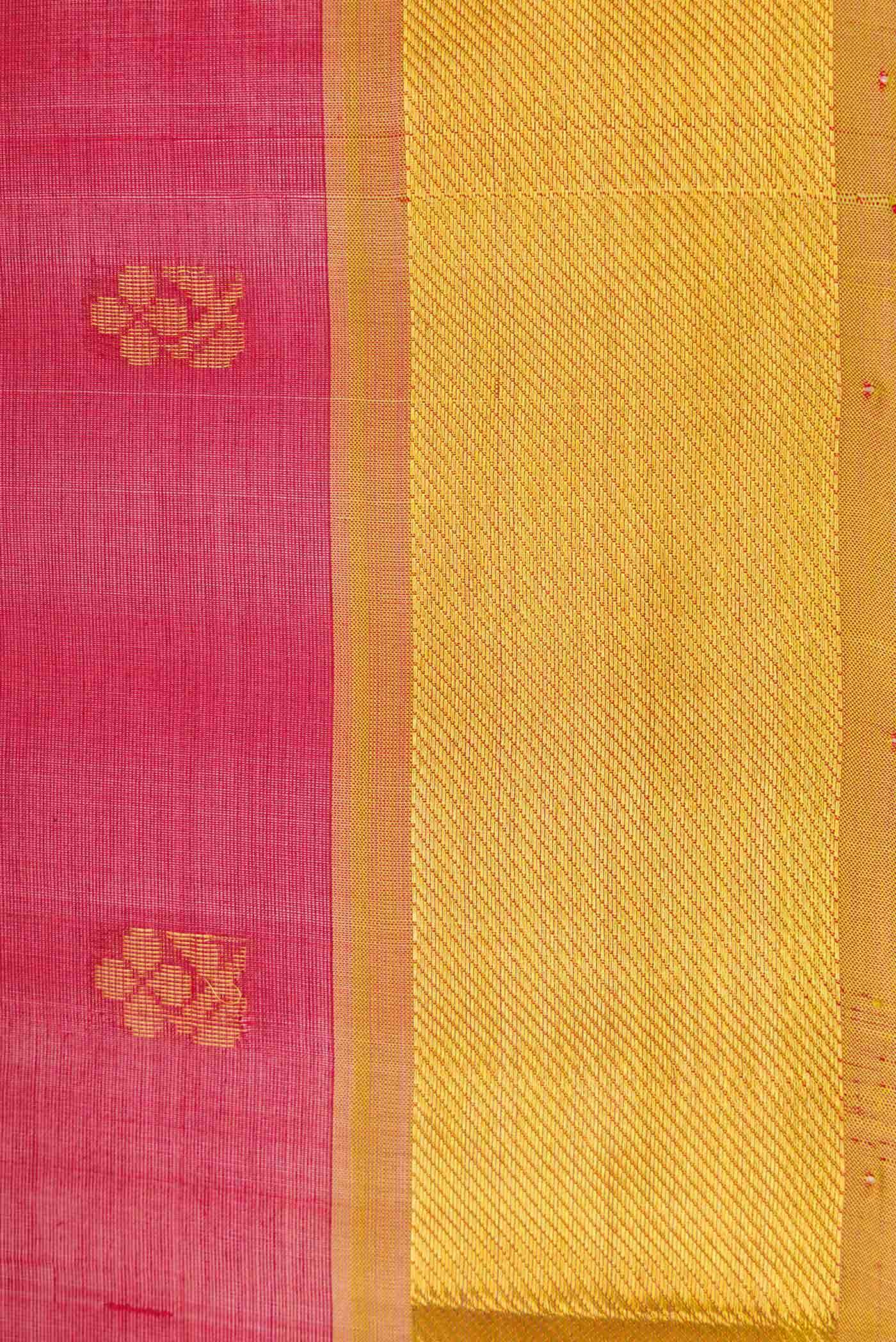 Red Dual Tone Silk Cotton Saree - Image 3