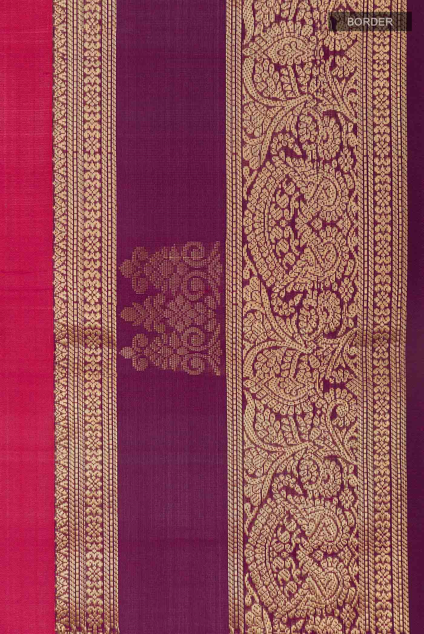 Red Dual Tone Soft Silk Saree - Image 3