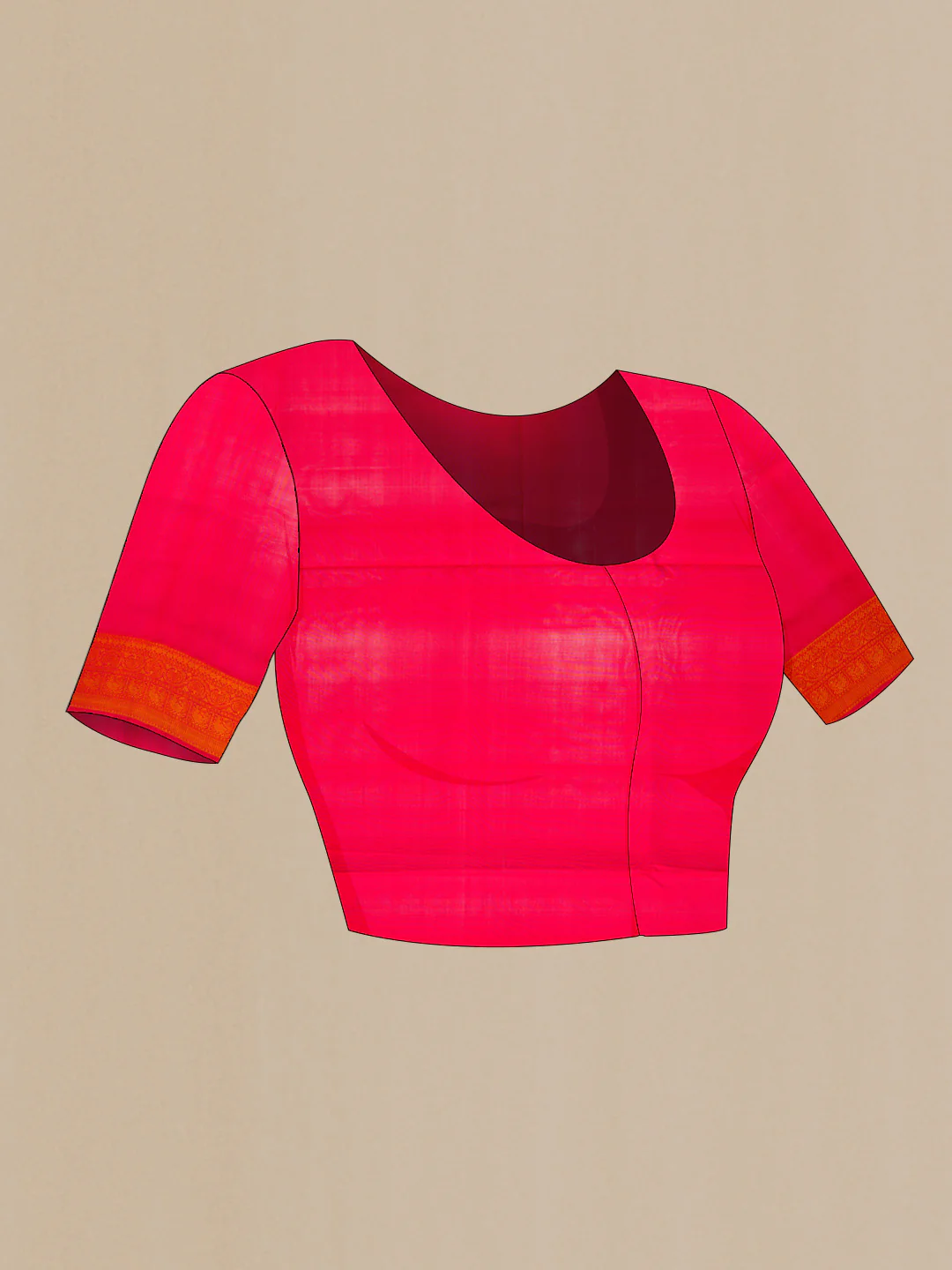Red Soft Silk Saree - Image 4