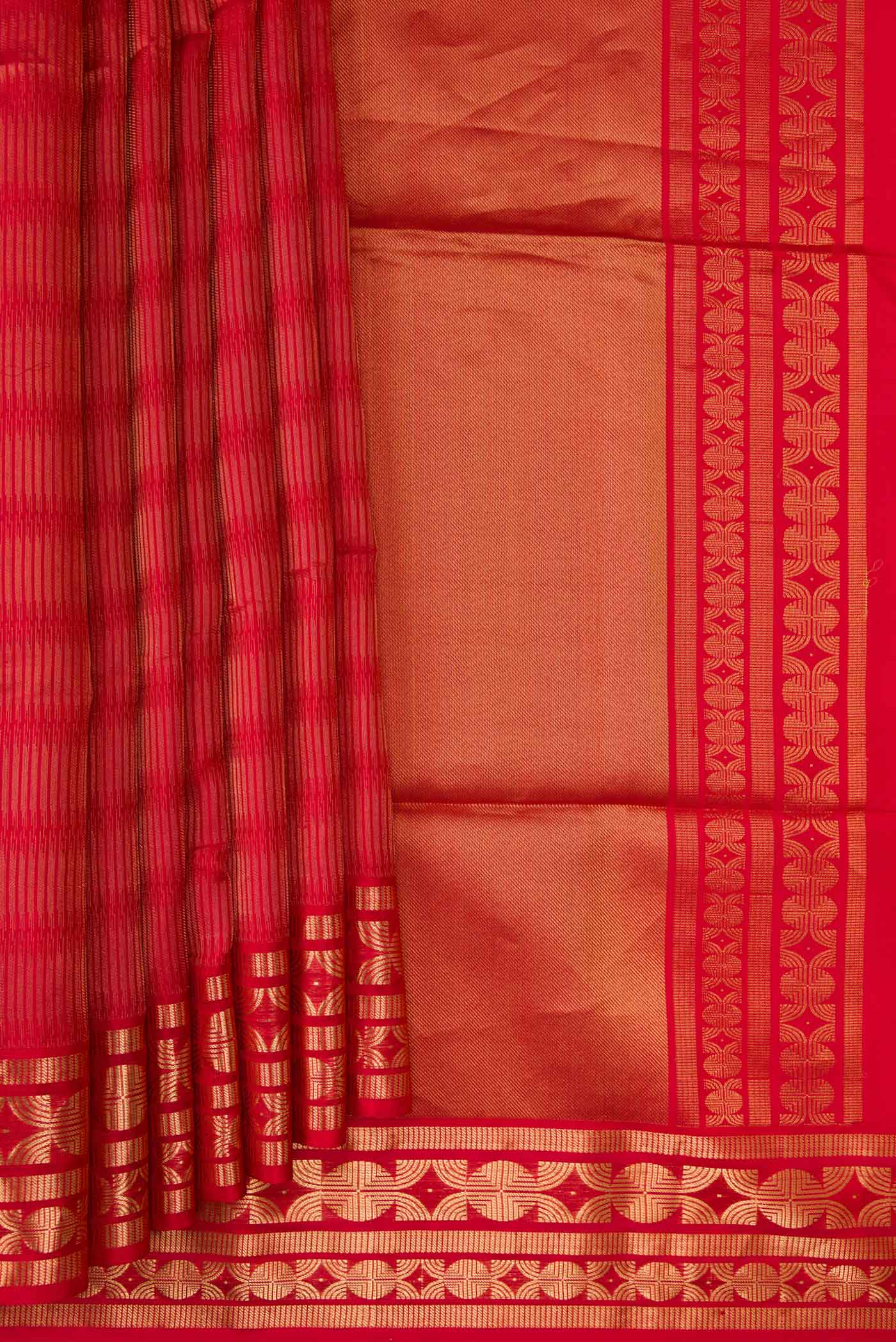 Red Soft Silk Saree - Image 4