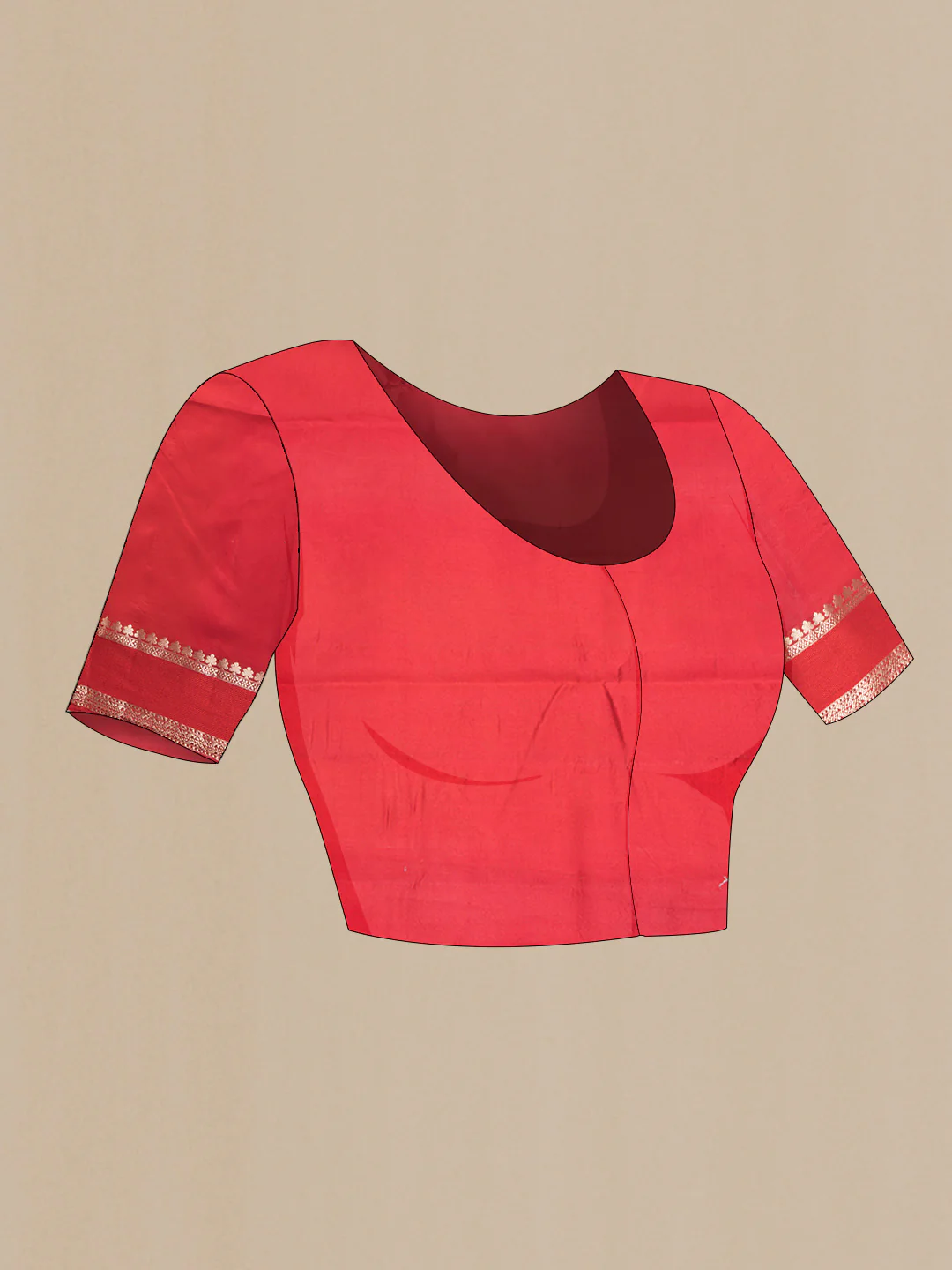 Red Banarasi Raw Silk Saree - Image 4