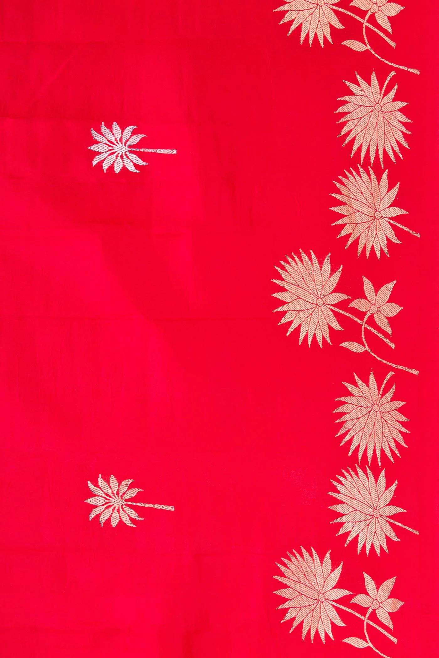 Red Banarasi Katan Silk Saree - Image 3