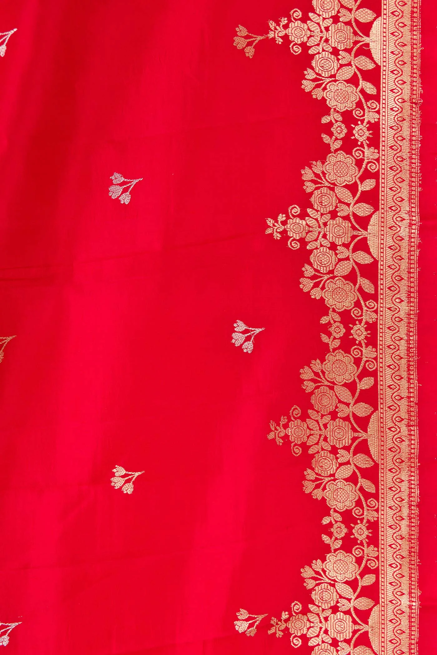 Red Banarasi Katan Silk Saree - Image 3