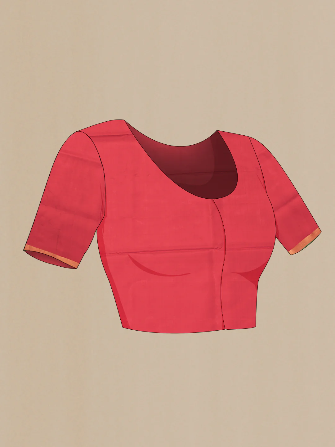 Red Dual Tone Uppada Silk Saree - Image 5