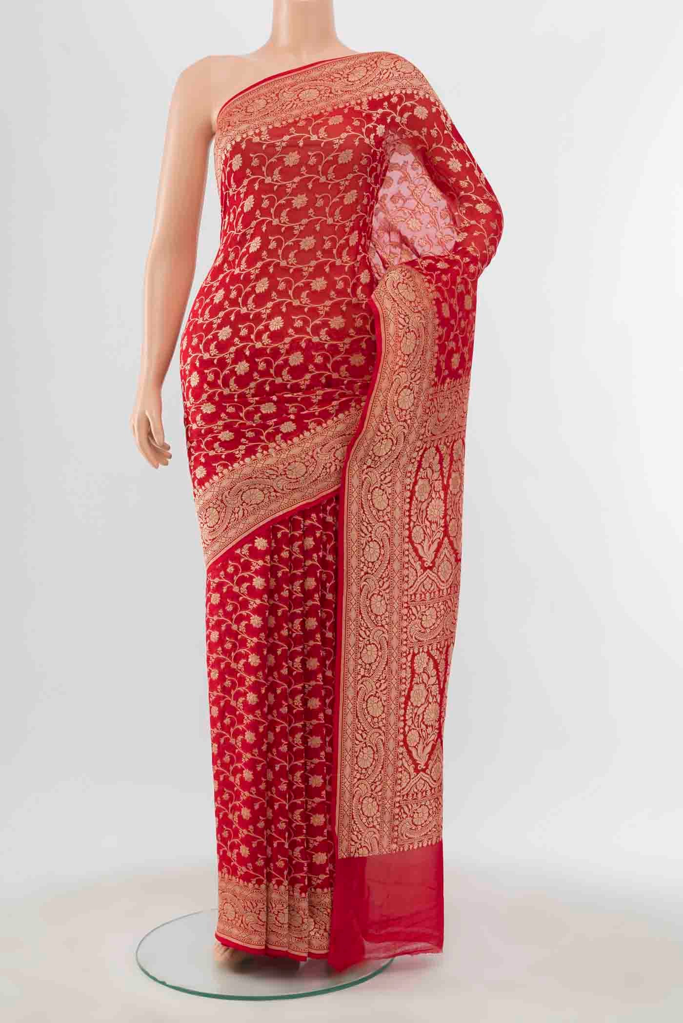 Red Banarasi Georgette Saree