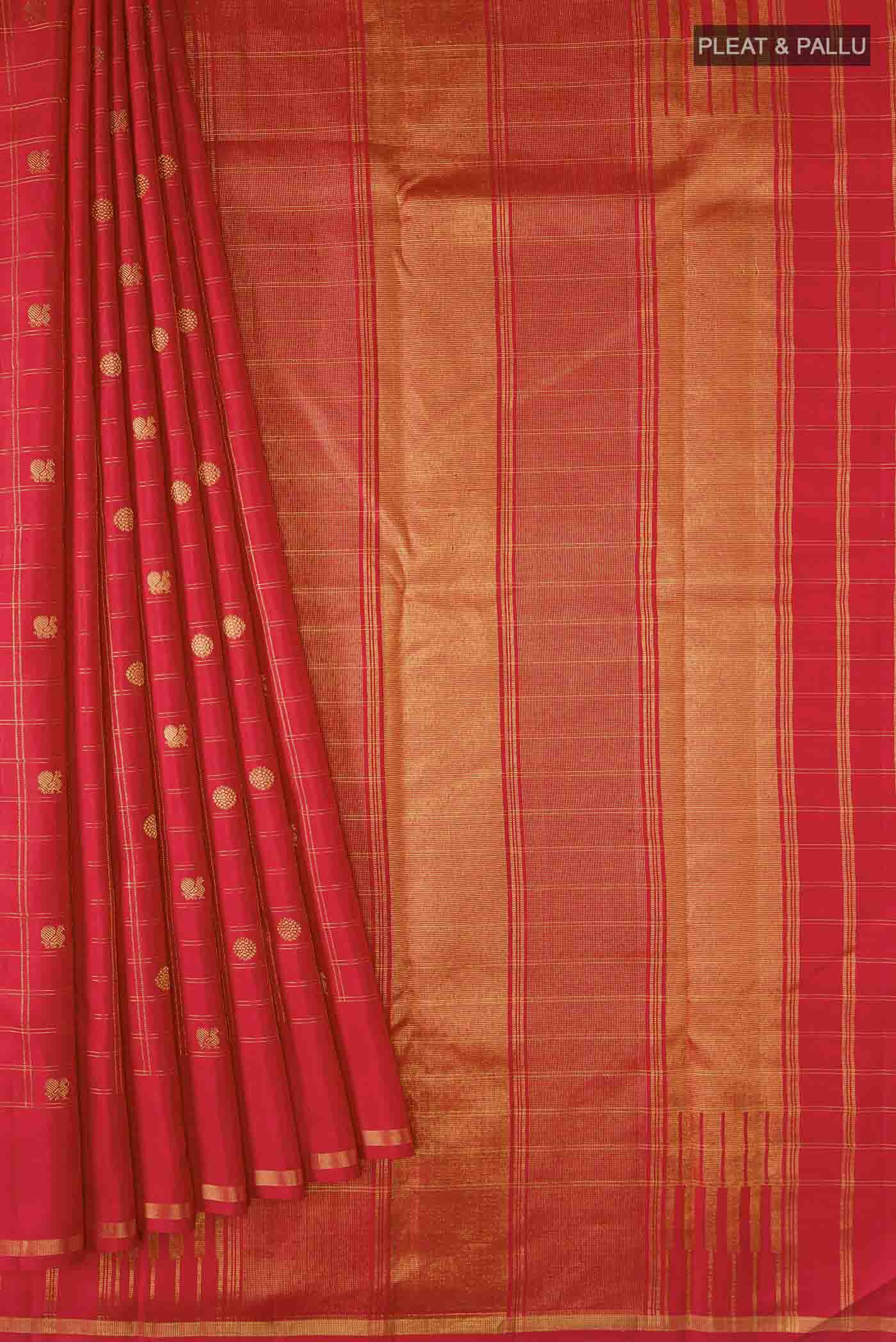 Red Kanjivaram Silk Saree - Image 4