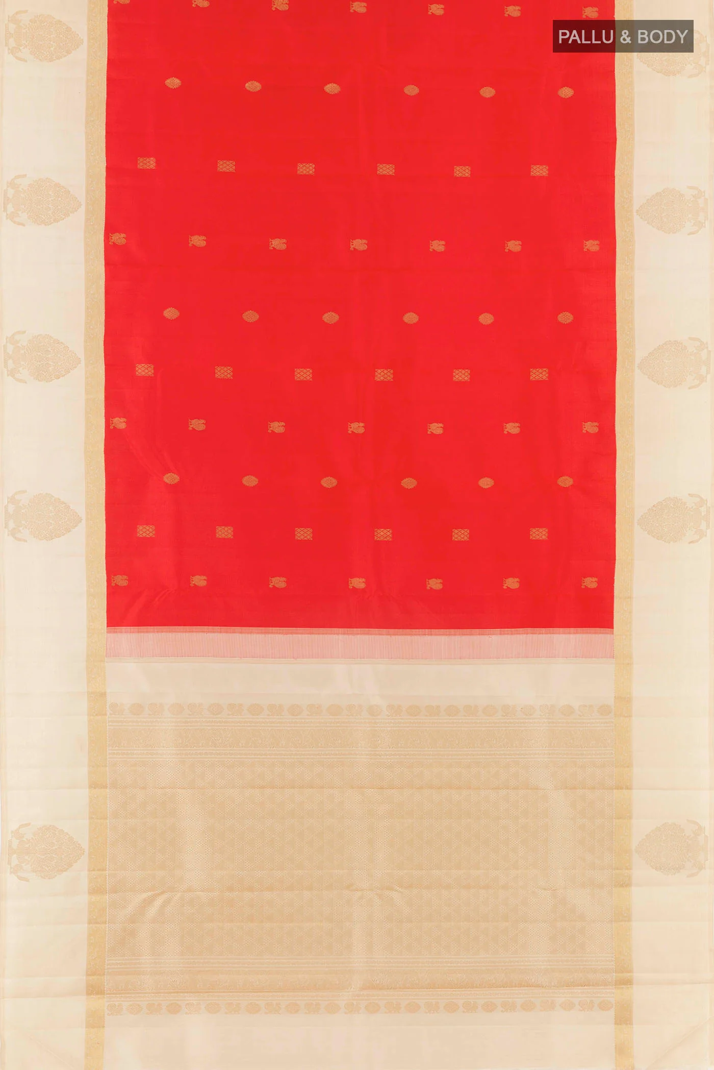 Red Kanchipuram Silk Saree - Image 6