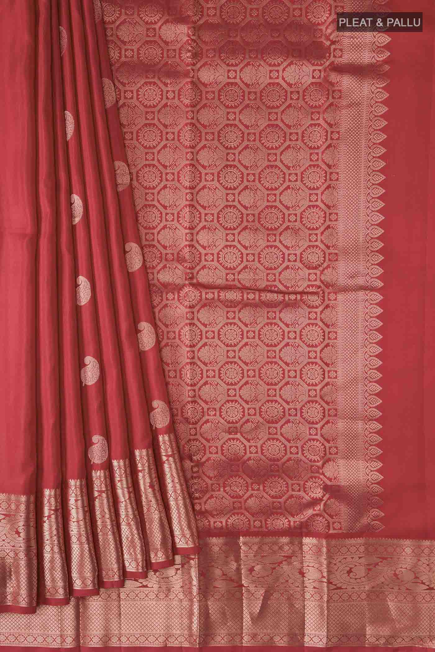 Red Kanjivaram Silk Saree - Image 4