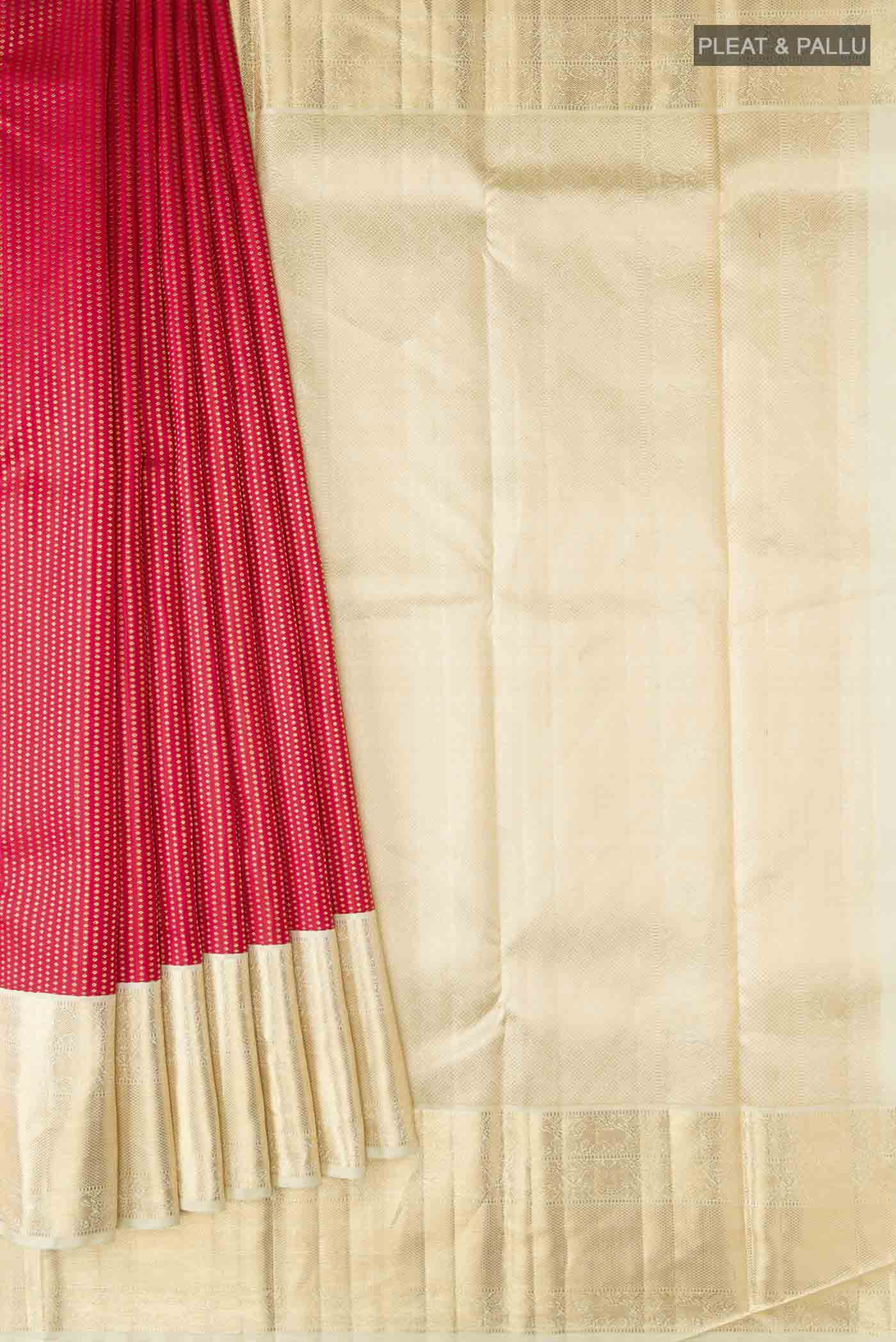 Red Kanchipuram Silk Saree - Image 4