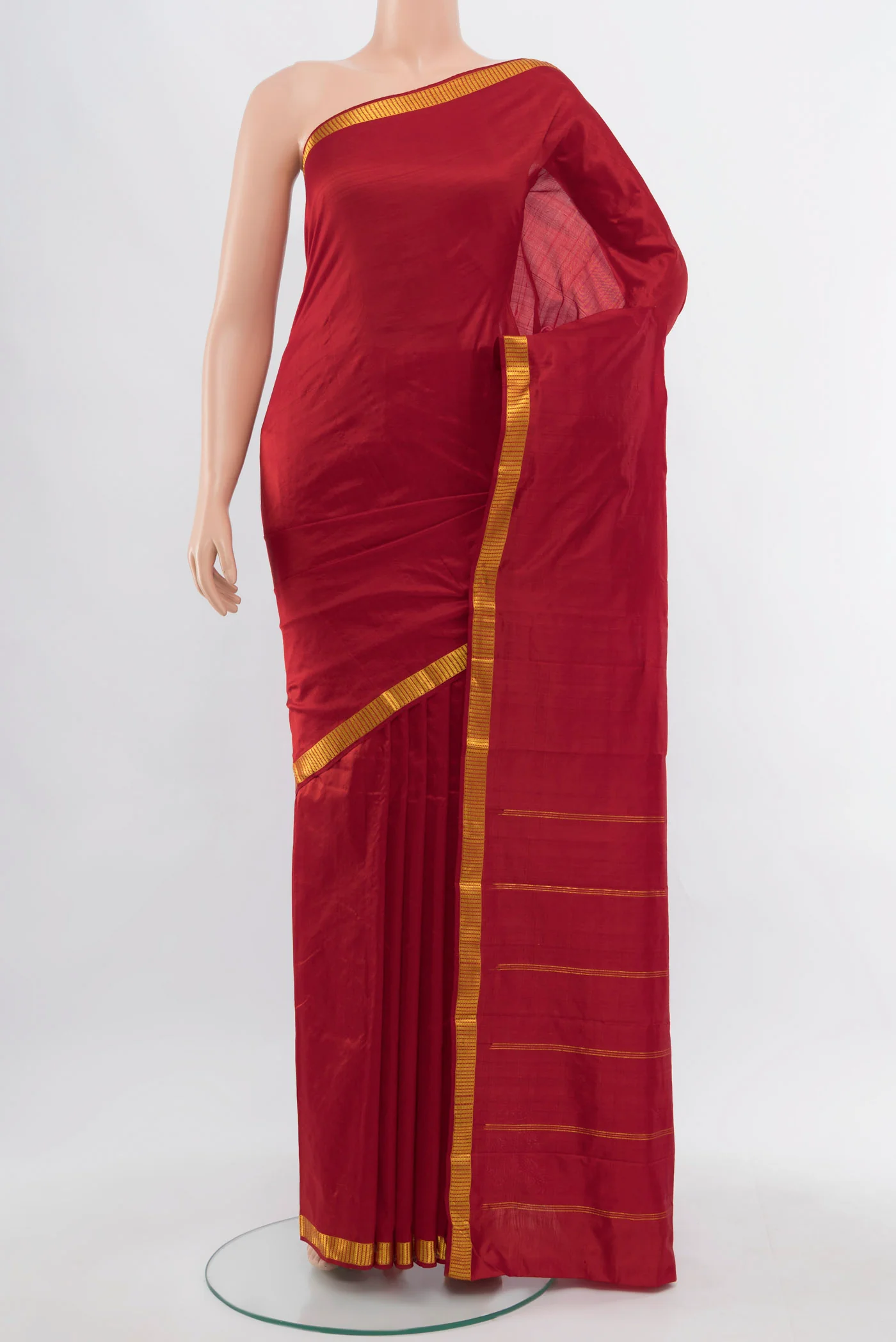 Maroon Kanchipuram Silk Saree